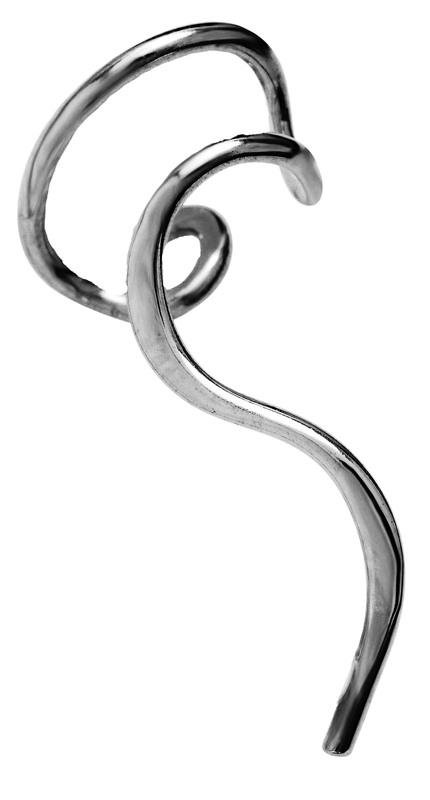 Ear Charms® 'One-Liner™' Non-Pierced Ear Cuff - Silver Rhodium Plated Right Earring Jacket - Perfect for Parties, Weddings & Everyday Fashion