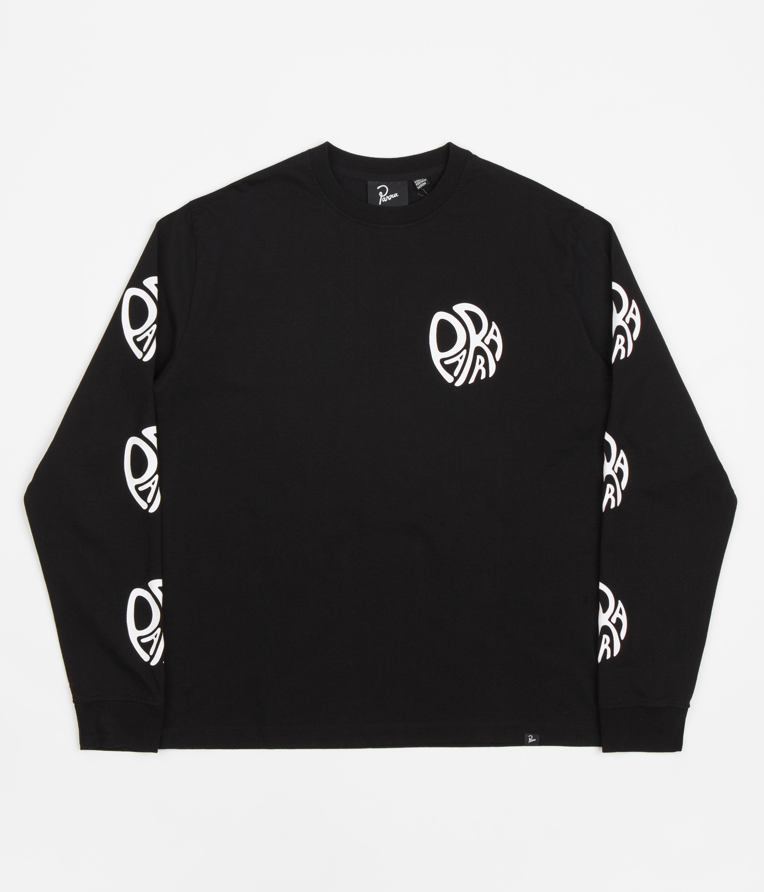 Parra Circle Tweak Logo Long Sleeve T-Shirt for Men - Black Cotton Graphic Tee - Casual Streetwear & Everyday Wear