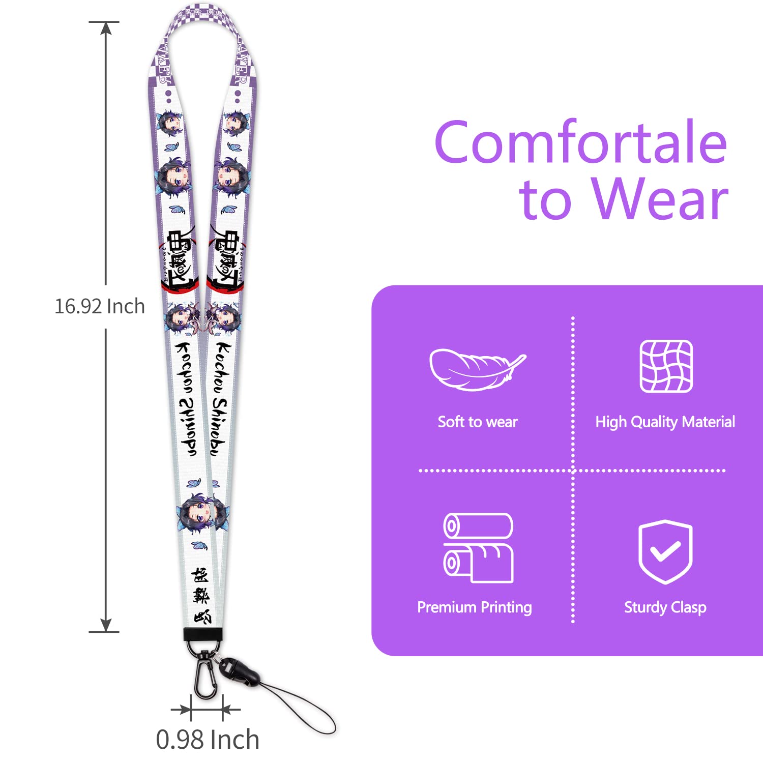 Cute Kawaii Anime Lanyard for Keys & ID Badges - Office & School Use