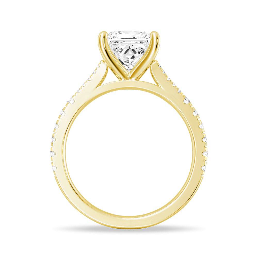 Princess Cut Split Shank Moissanite Engagement Ring for Women - 1.5 Carat D Color VVS1 Clarity Wedding Band - Perfect Proposal Gift for Her, Anniversary & Valentine's Day Jewelry