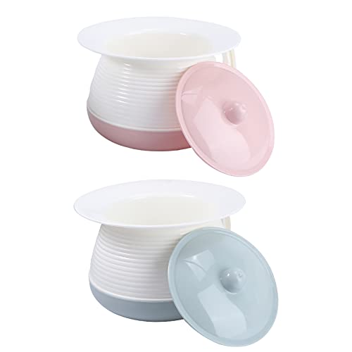 DOITOOL 2PCS Toddler Potty Training Seat with Lid & Handle - Portable Baby Chamber Pot for Boys & Girls - Travel, Camping, Car & Home Use - Lightweight & Easy-Clean Baby Urinal & Spittoon Pot