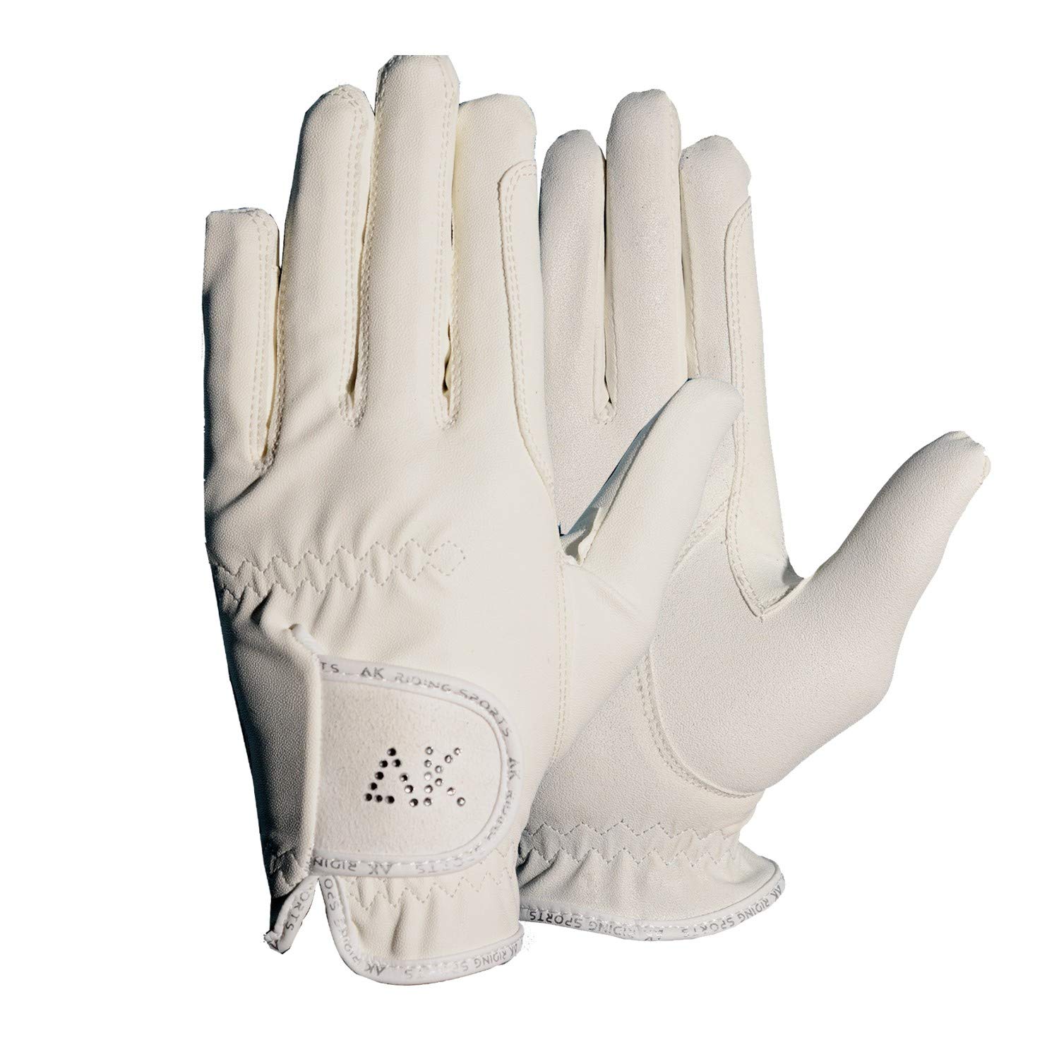 AKRS-6710 Equestrian Riding Gloves for Women, Men & Kids - Breathable Horseback Riding Gloves with Rhinestone Decorations - Perfect for Dressage, Show Jumping & Trail Riding