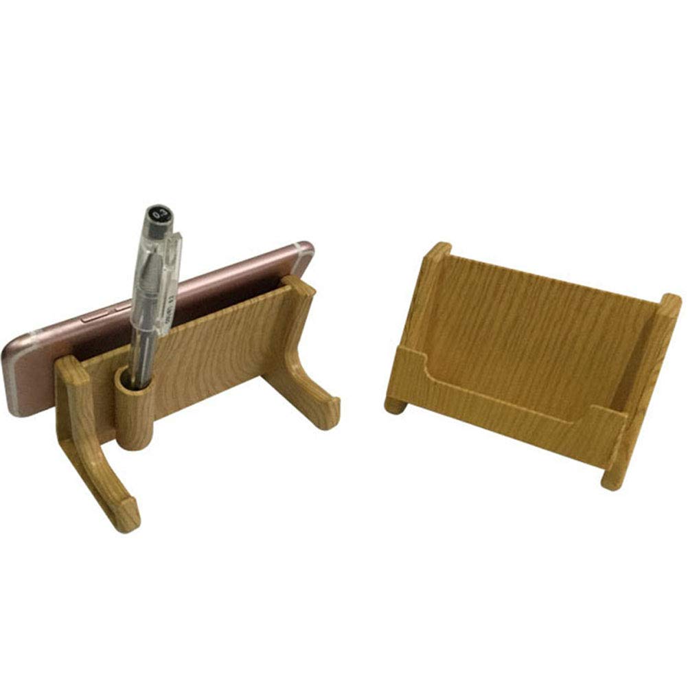 Bamboo Watch Holder Stand with Perforated Base - Wooden Phone & Watch Display Rack for Desk Decor - Perfect for Organizing Smartphones and Watches in Office or Bedroom