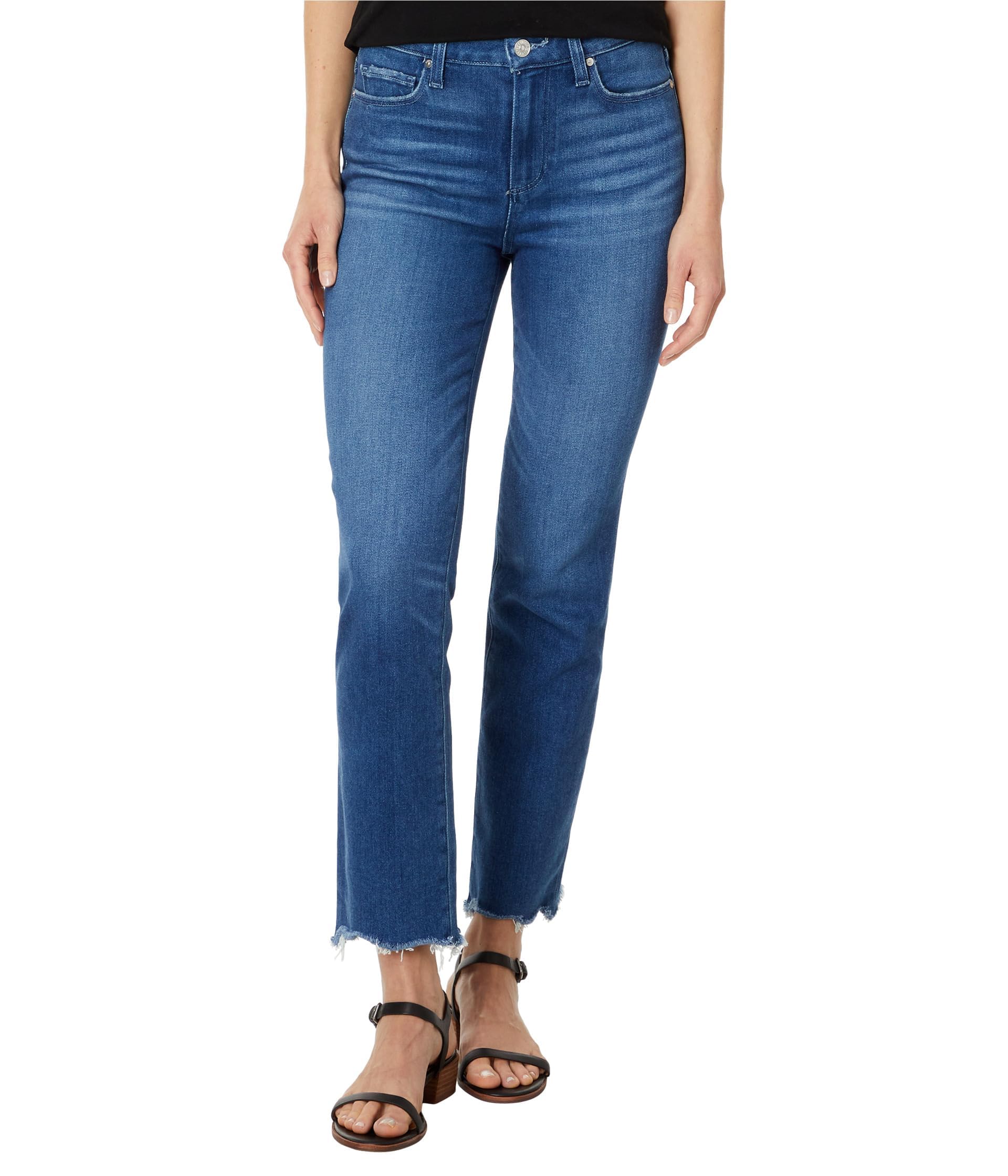 PAIGE Women's White Noise Grand Hem Jeans - High Waist Skinny Denim Pants for Casual Wear & Night Out
