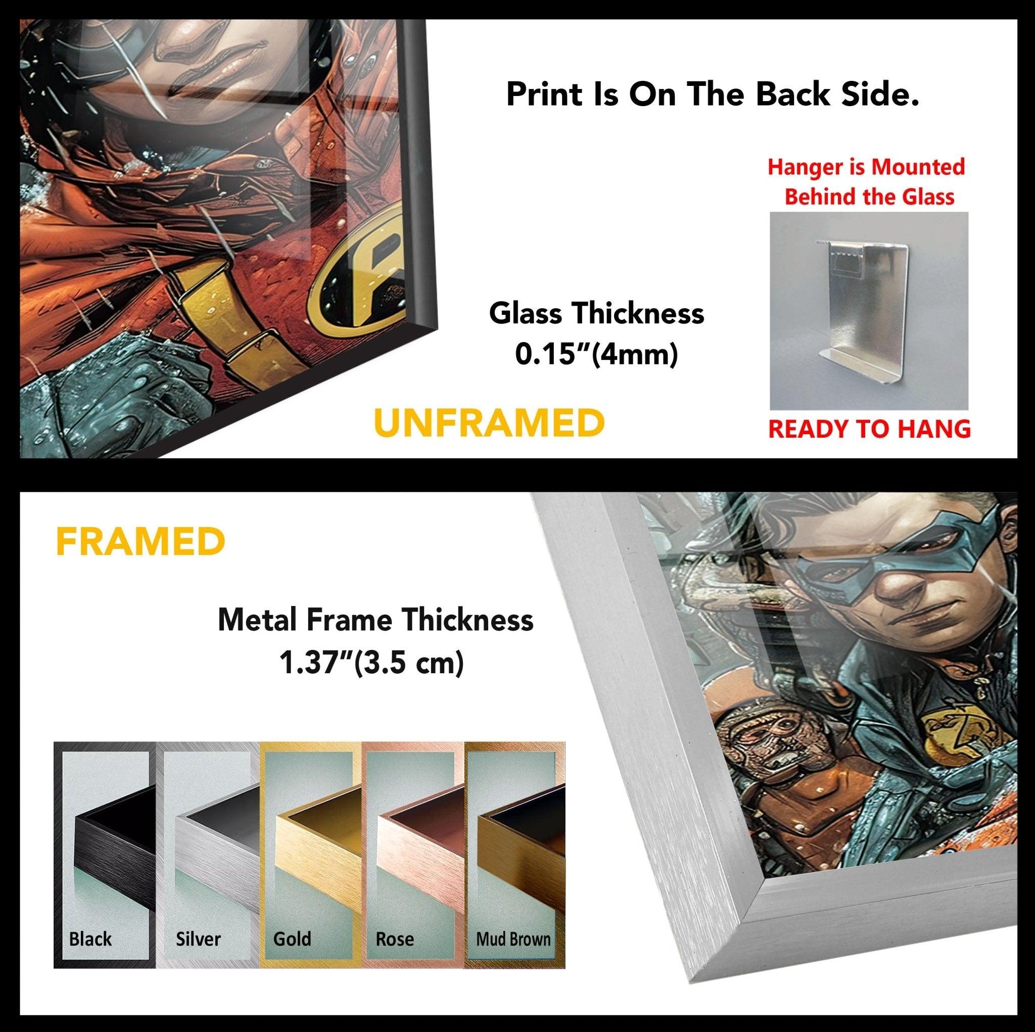 Batman and Robin Stained Glass Wall Art - Superhero Decor for Home, Office & Gifts - Perfect for Comic Fans & DC Collectors