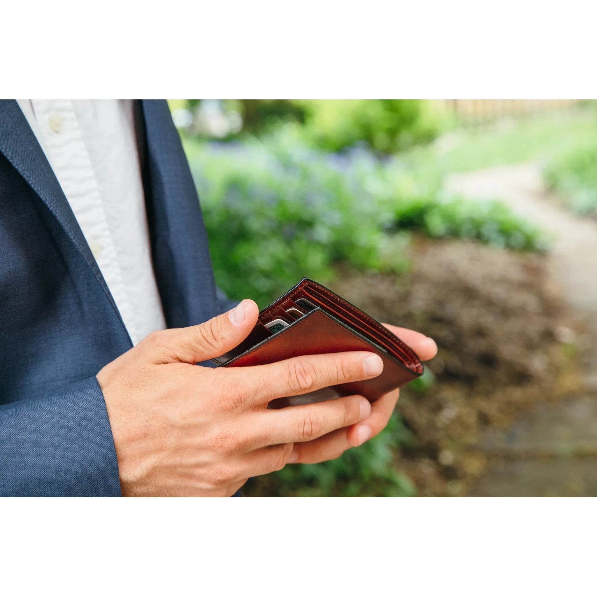 Bosca Genuine Leather Executive ID Wallet - Premium RFID Blocking Business Card Holder for Men & Women - Perfect for Office, Travel, and Everyday Use
