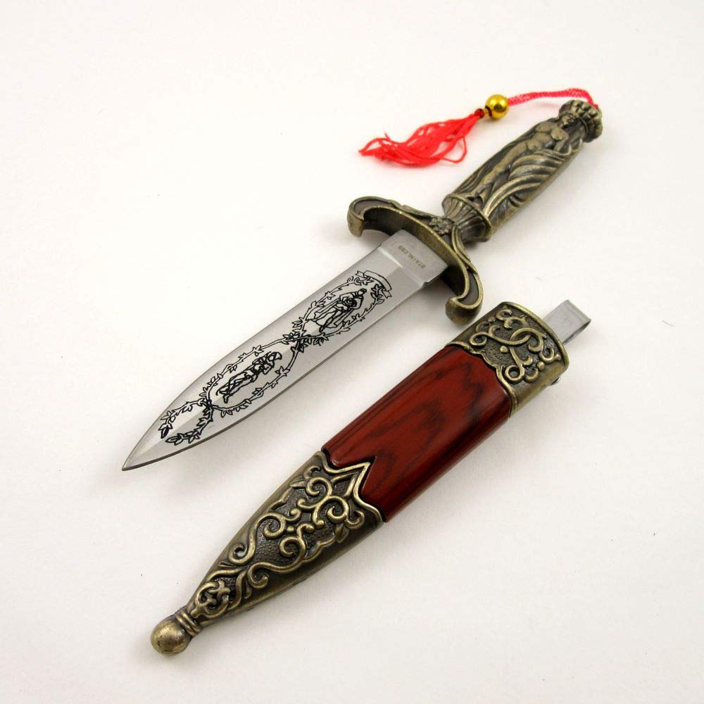 Authentic Mongolian Boot Dagger - Handcrafted Carbon Steel Blade with Leather Sheath - Perfect for Outdoor Survival, Hunting & Collection | Szco Supplies