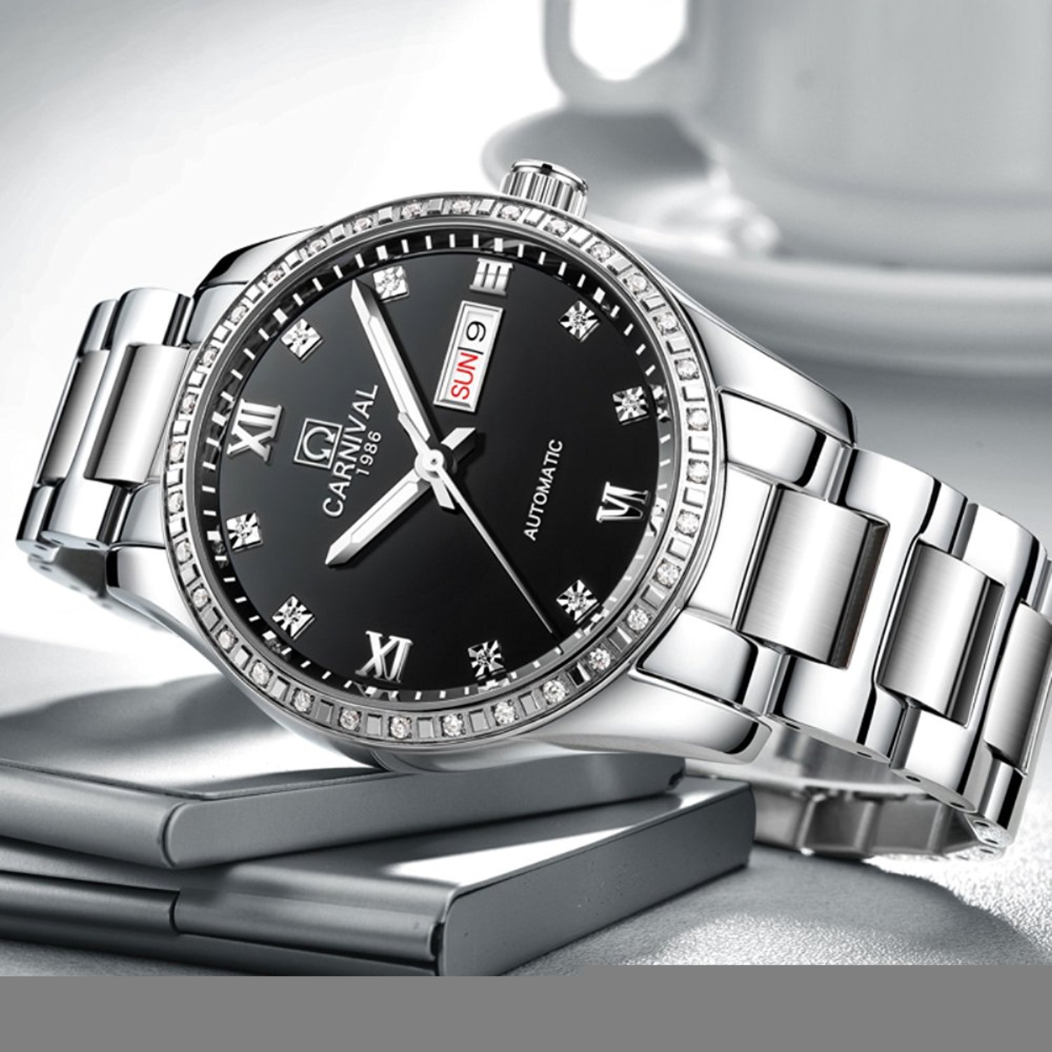 MASTOP Luxury Automatic Watch for Men & Women - Two-Tone Stainless Steel Couple Watch - Perfect for Anniversary Gifts, Date Nights & Formal Occasions