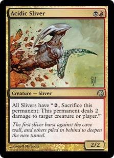 Magic: the Gathering - Acidic Sliver Foil Card - Premium Deck Series: Slivers - MTG Collectible Trading Card Game for Strategy & Deck Building - Perfect for Tournaments and Casual Play