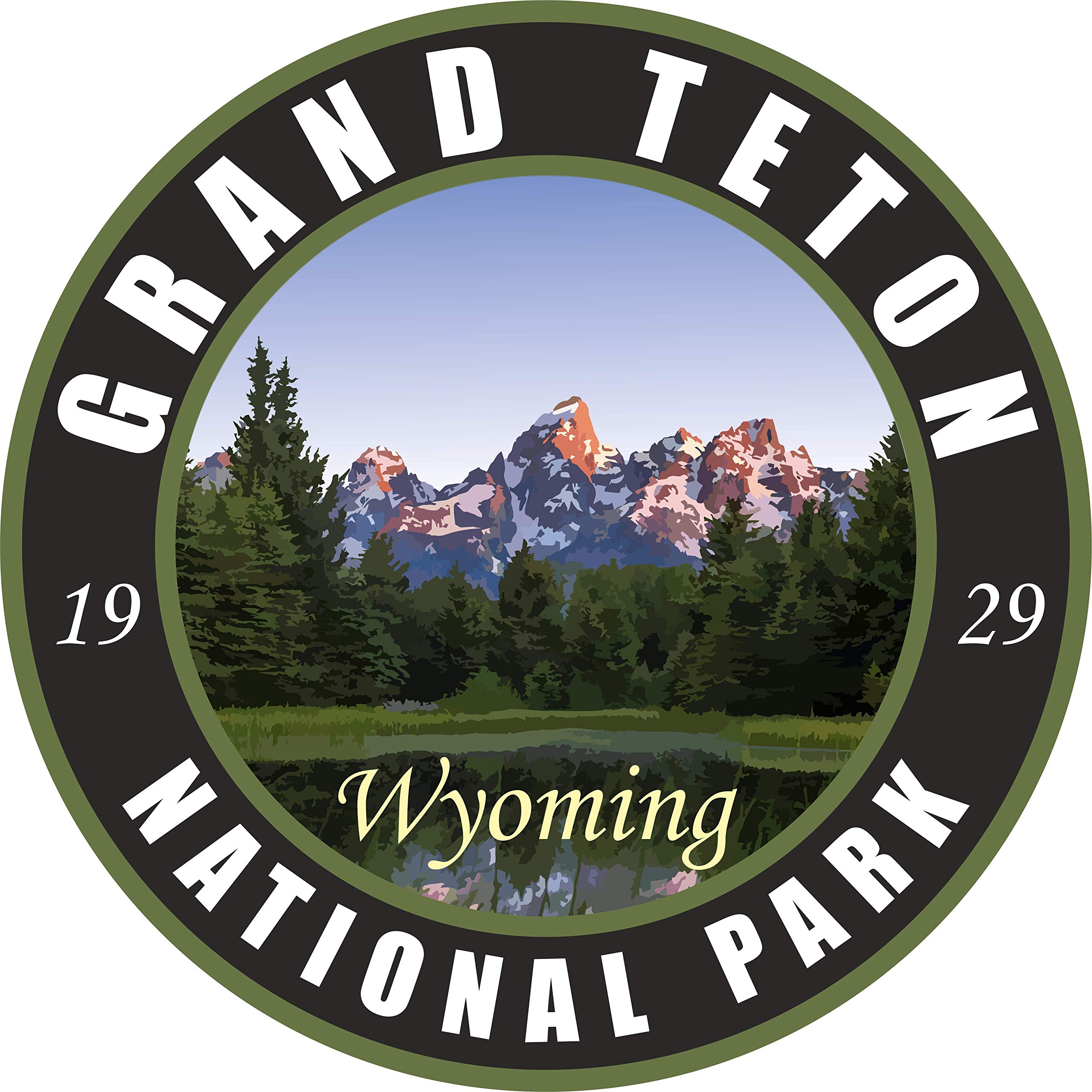 Grand Teton National Park Sticker - Waterproof Vinyl Decal for RV, Car, Luggage | Nature & Outdoor Adventure Gift for Hiking, Camping, Travel Enthusiasts | Perfect for Road Trips & National Park Souvenirs