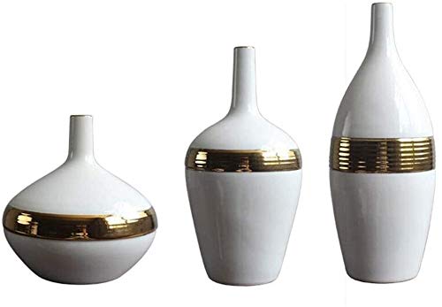 White Ceramic Vase - Elegant Home Decor for Flowers, Wedding Gifts, Housewarming & Birthday Presents | Perfect for Living Room, Dining Table & Office Decor