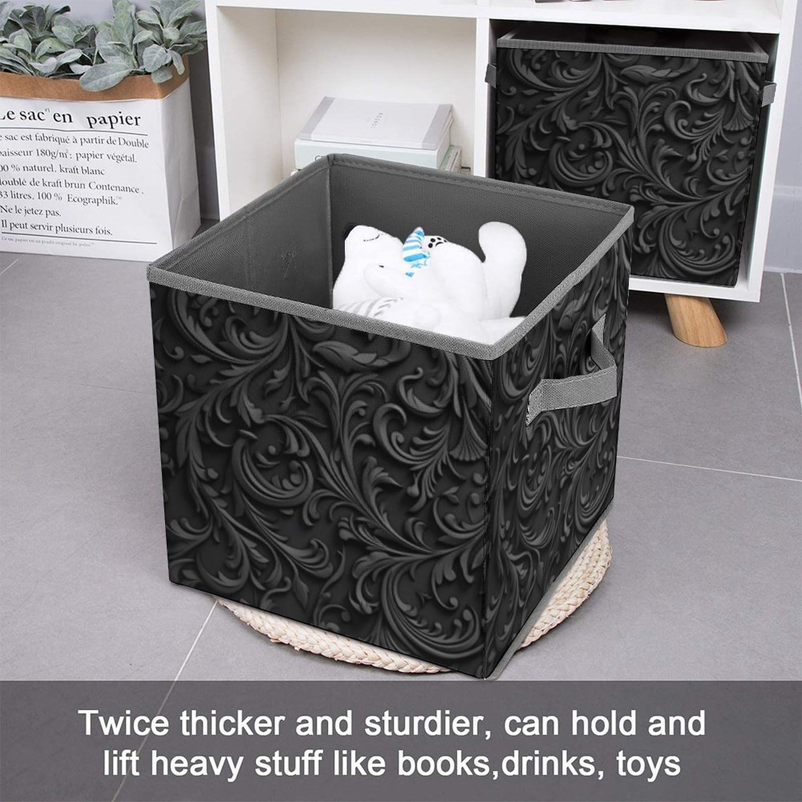 Collapsible Storage Bins - Foldable & Stackable Fabric Storage Cubes for Closet, Home Organization (1-Pack) | Perfect for Bedroom, Bathroom, Kids Room & Office Storage Solutions