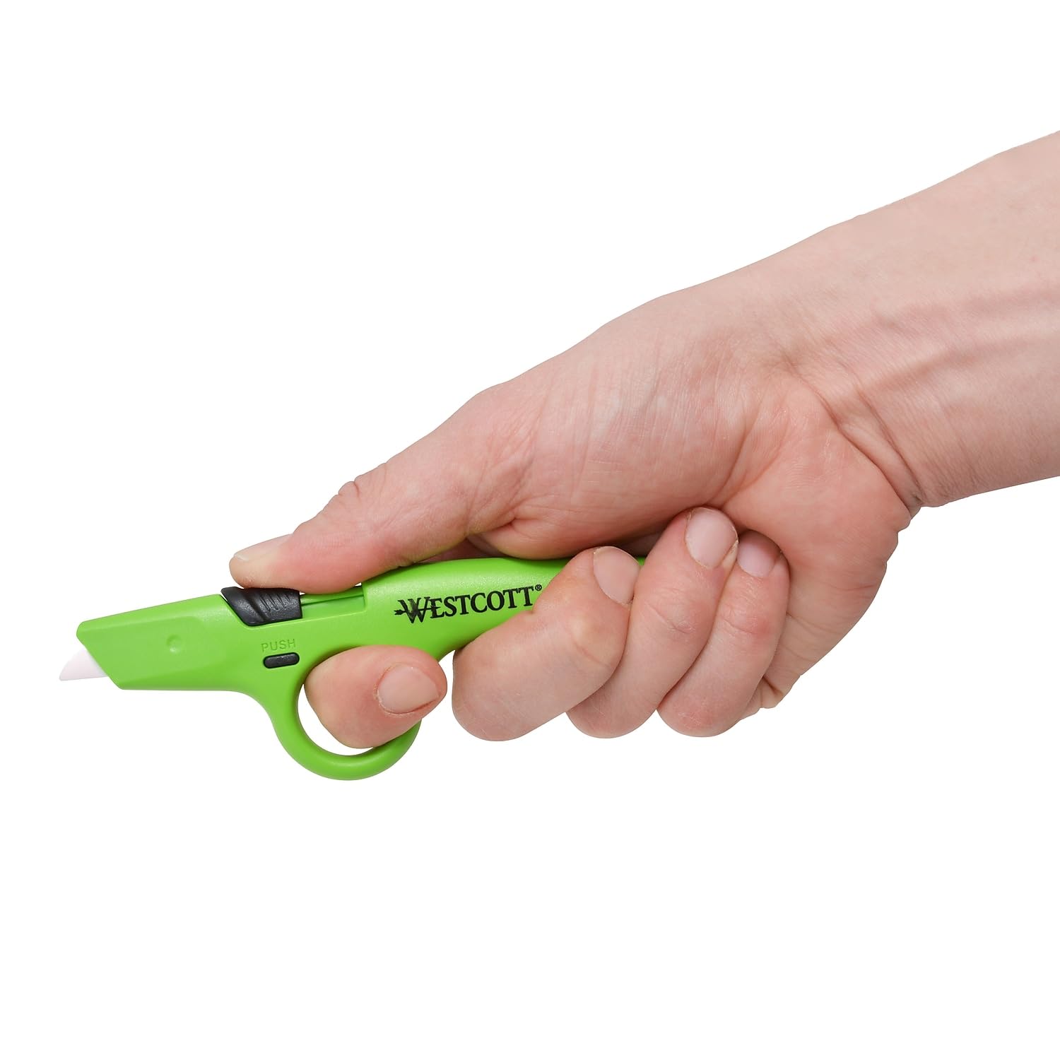 Westcott Full Size Retractable Box Cutter - Heavy Duty Utility Knife for Shipping, Packaging & Crafting - Sharp Stainless Steel Blade with Safety Lock - Perfect for Warehouse, Office & Home Use
