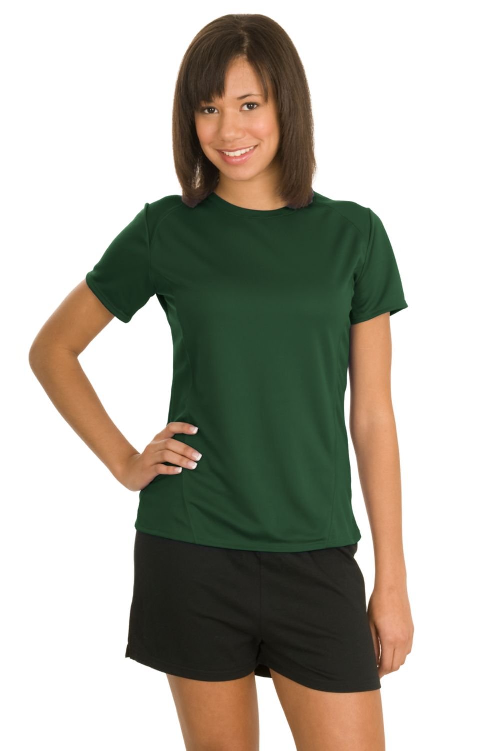 SPORT-TEK Women's Dry Zone Raglan Accent Performance T-Shirt - Moisture Wicking Workout Top for Running, Yoga & Gym
