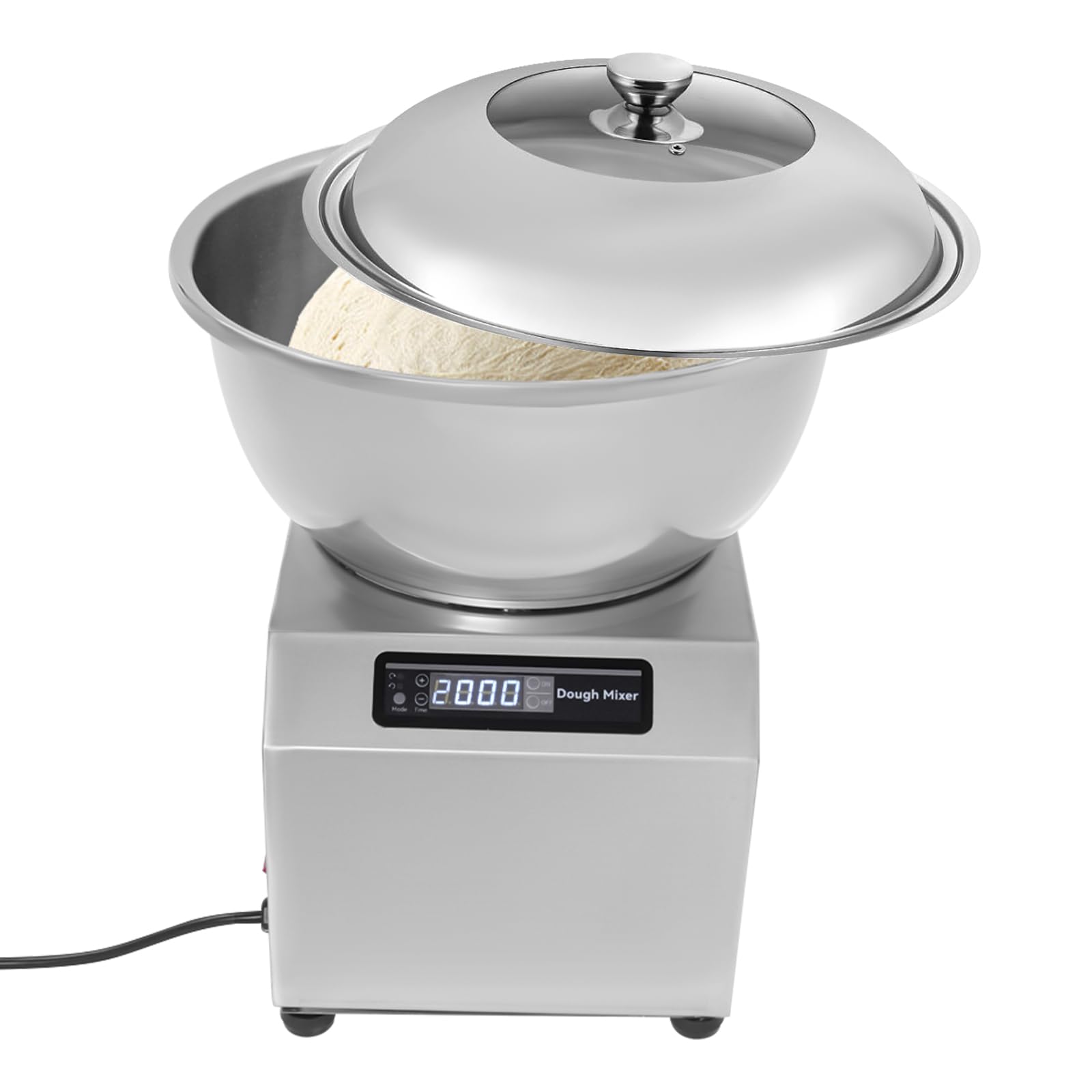 1500W Commercial Food Mixer - 8kg/17.64lb Stainless Steel Dough Kneading Machine with Bi-directional Rotation (1400r/min), 1-30min Adjustable Timer - Perfect for Bakeries, Restaurants & Home Baking (11x14x17in Tabletop Flour Mixer)
