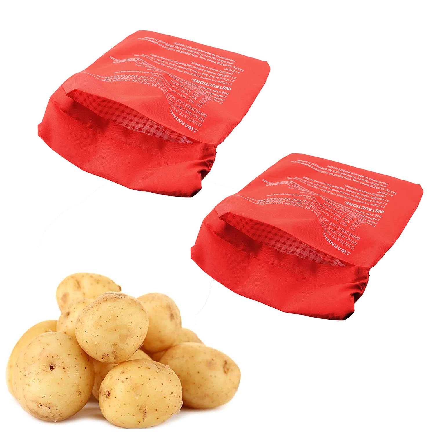 2PCS Reusable Microwave Potato Baking Bags - Washable Tortilla & Vegetable Steamer Cooker for Quick Meals - Perfect for Baking, Steaming & Meal Prep