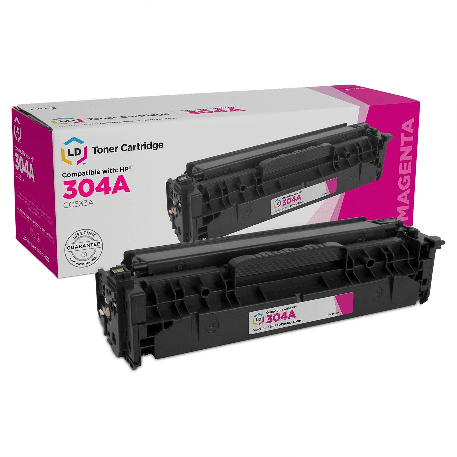 LD Products Remanufactured HP 304A CC533A Magenta Toner Cartridge - Compatible with HP Color LaserJet CM2320n, CP2025n, CM2320fxi, CM2320nf, CP2025dn, CP2025x - High-Quality Replacement for Home & Office Printing
