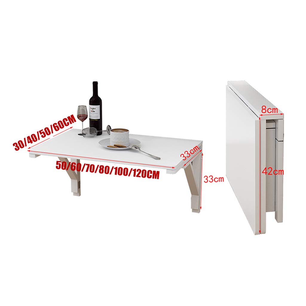 Solid Wood Folding Wall Table - Workbench & Dining Desk for Small Spaces