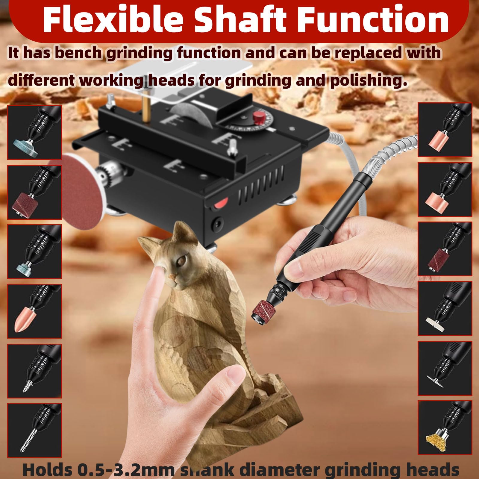 118PC Mini Multi-functional Table Saw - Portable Adjustable Wood Cutting, Sanding, Engraving & Drilling All-in-One Machine | Perfect for DIY Projects, Woodworking & Crafting