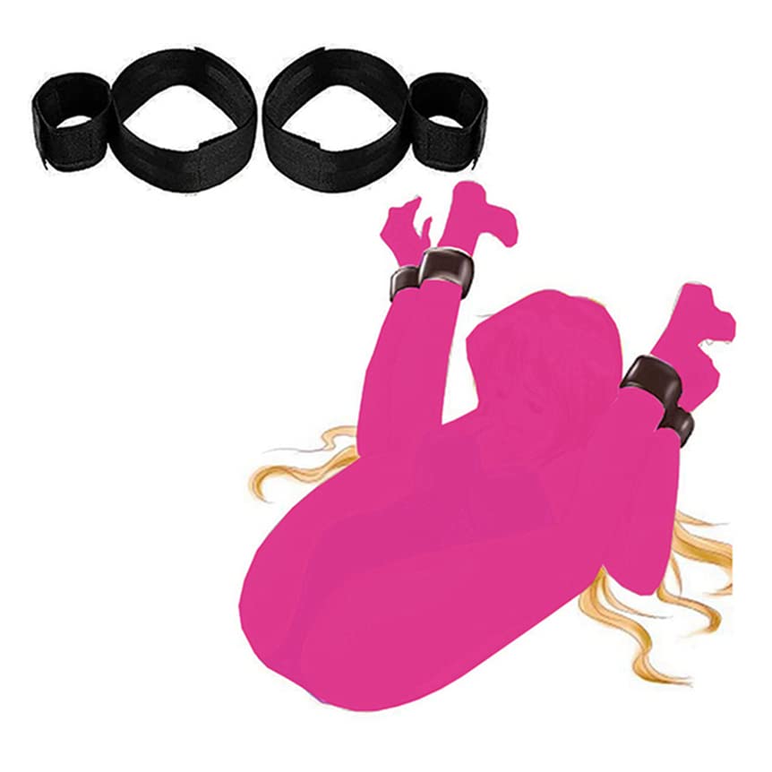 Bondage Restraint Kit for Adults - Queen Size Bed Restraints with Handcuffs & Straps for Women - BDSM Toy Set for Couples (Neck to Wrist Restraints) - Perfect for Spicing Up Your Sex Life & Kinky Play