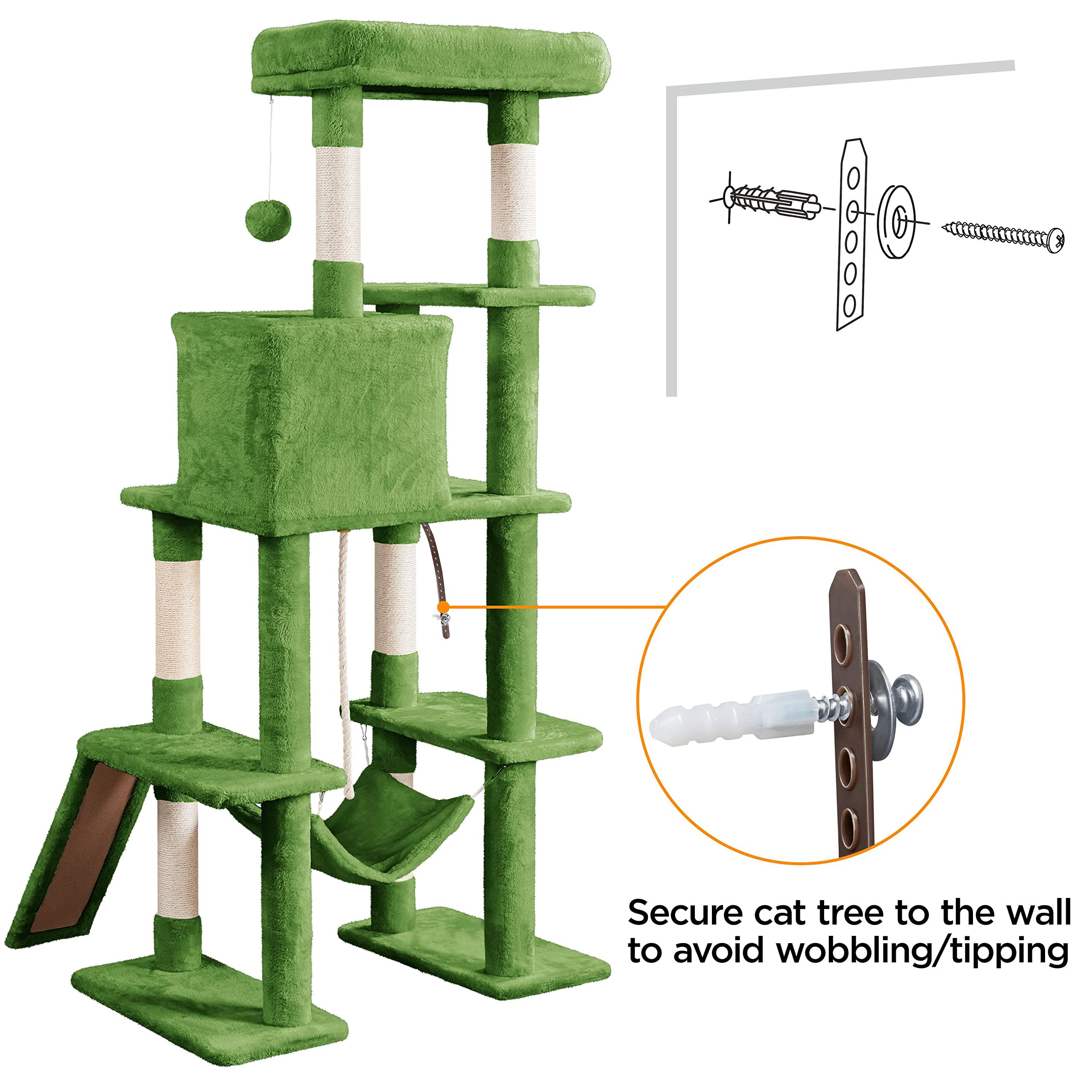 Topeakmart 63 Inch Cat Tree Tower for Indoor Cats - Multi-Level Cat Climbing Activity Center with Scratching Posts, Cozy Condo & Spacious Platforms - Perfect for Play, Exercise & Relaxation in Home or Apartment