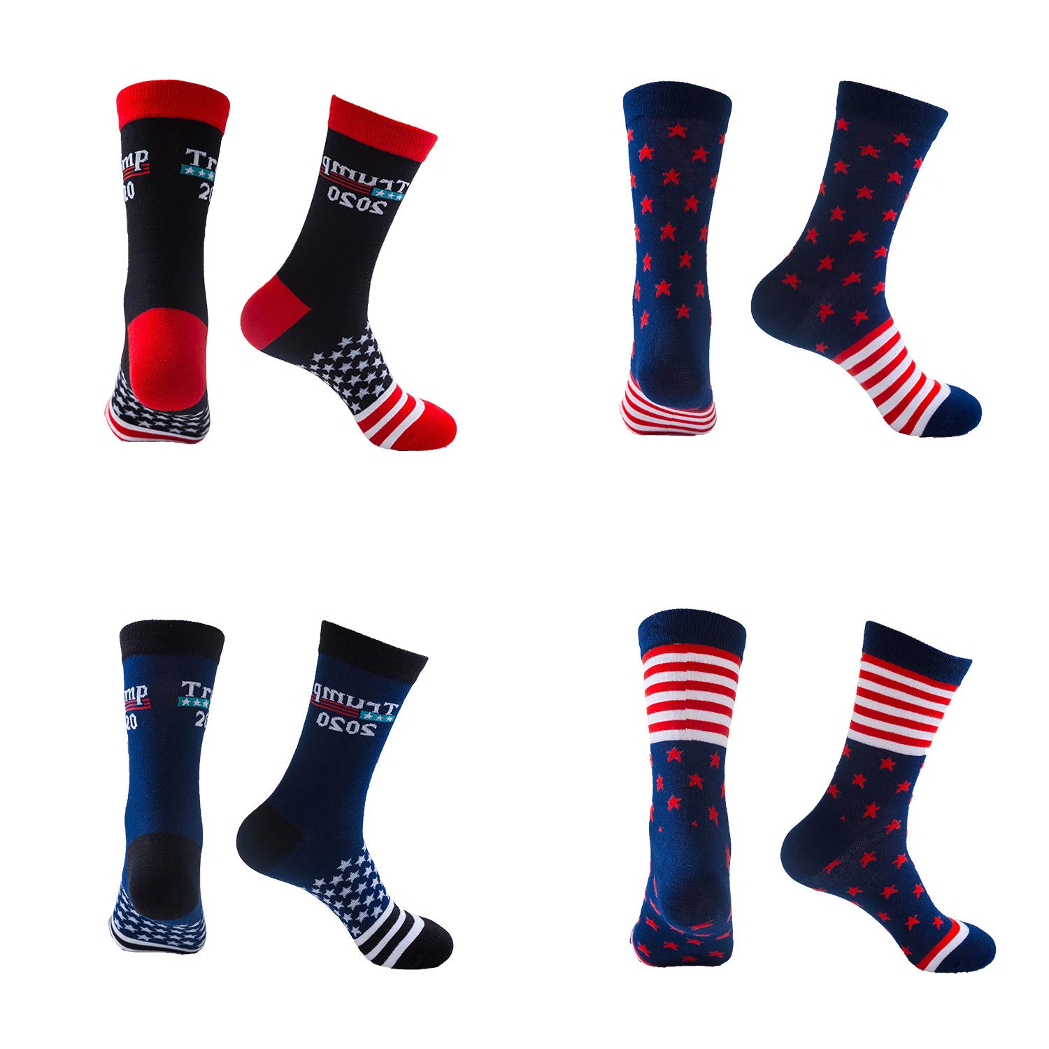 Trump 2020 Socks for Men & Women - Patriotic Keep America Great Novelty Socks - Combed Cotton Athletic Socks for Running, Sports & Political Events