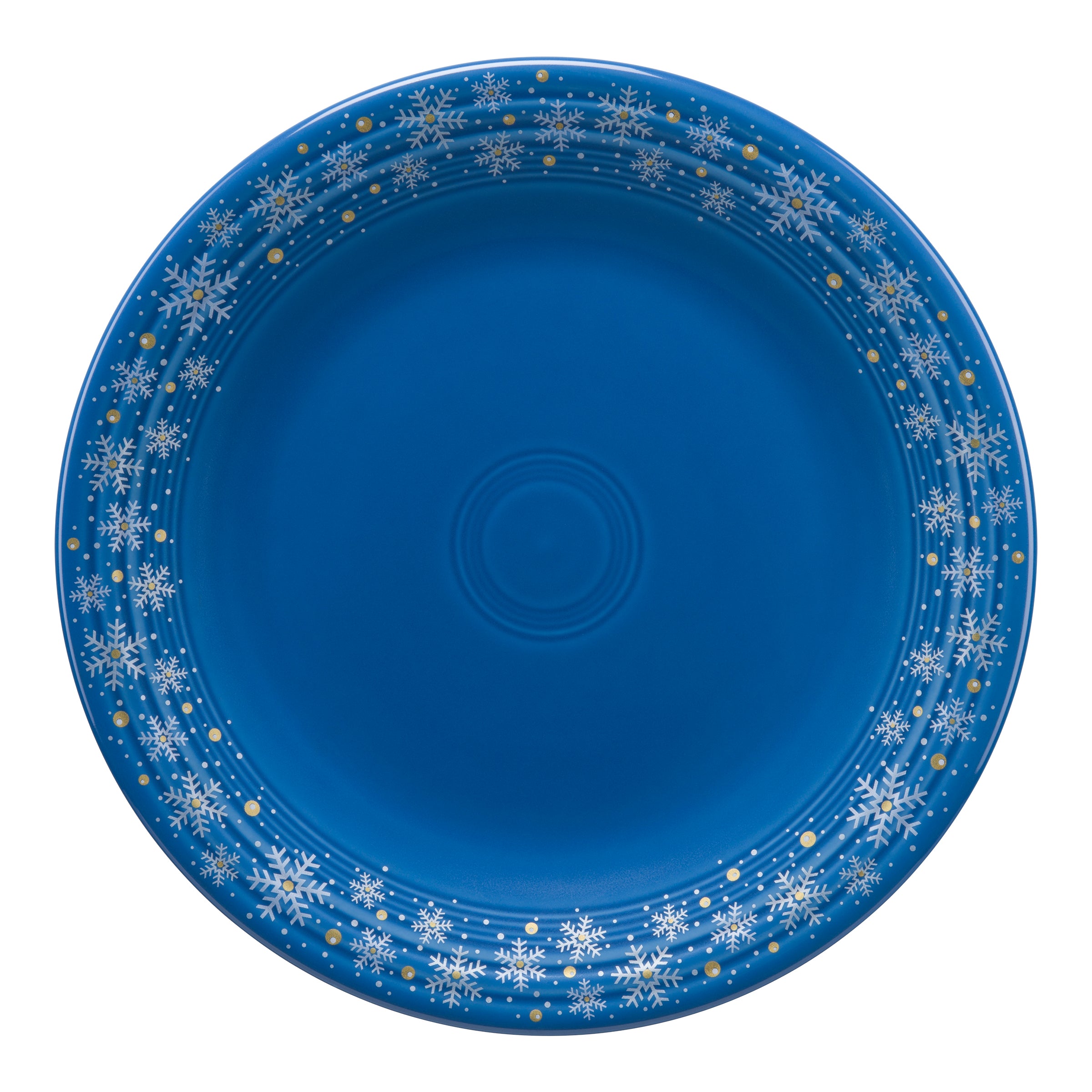 Snowflake Classic Rim 10.5 Inch Dinner Plates - Set of 4 Elegant Porcelain Plates for Holiday Dining, Christmas Parties & Formal Dinnerware Settings