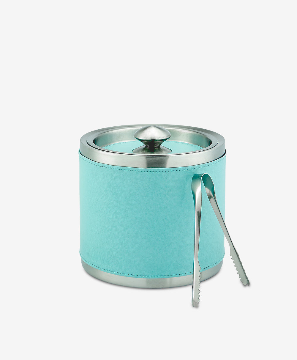Premium Leather Ice Bucket with Stainless Steel Tongs - Elegant Wine Chiller for Parties, Weddings & Home Bars - Keeps Drinks Cold in Style