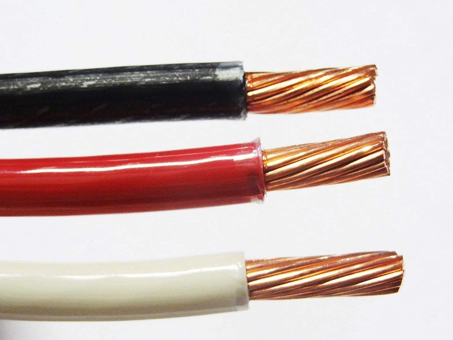 50' EA THHN THWN 6 AWG Stranded Copper Building Wire - Black, White, Red - Ideal for Residential & Commercial Electrical Wiring Projects