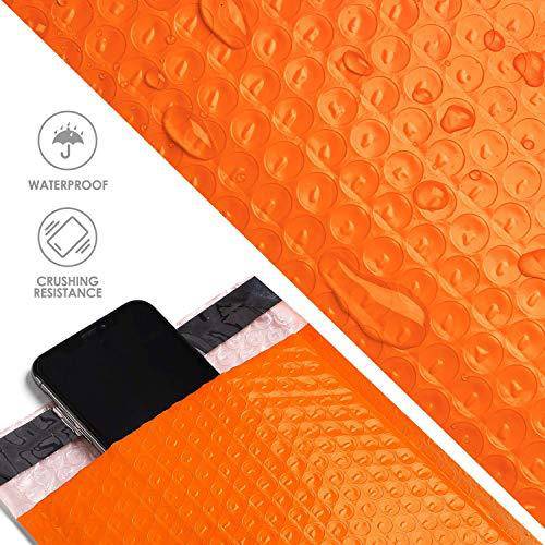 4x8 Bubble Mailer Padded Envelope - Orange Color Shipping Bags for Ecommerce, Small Packages & Mailing - Perfect for Jewelry, Crafts, Documents & Online Store Shipments