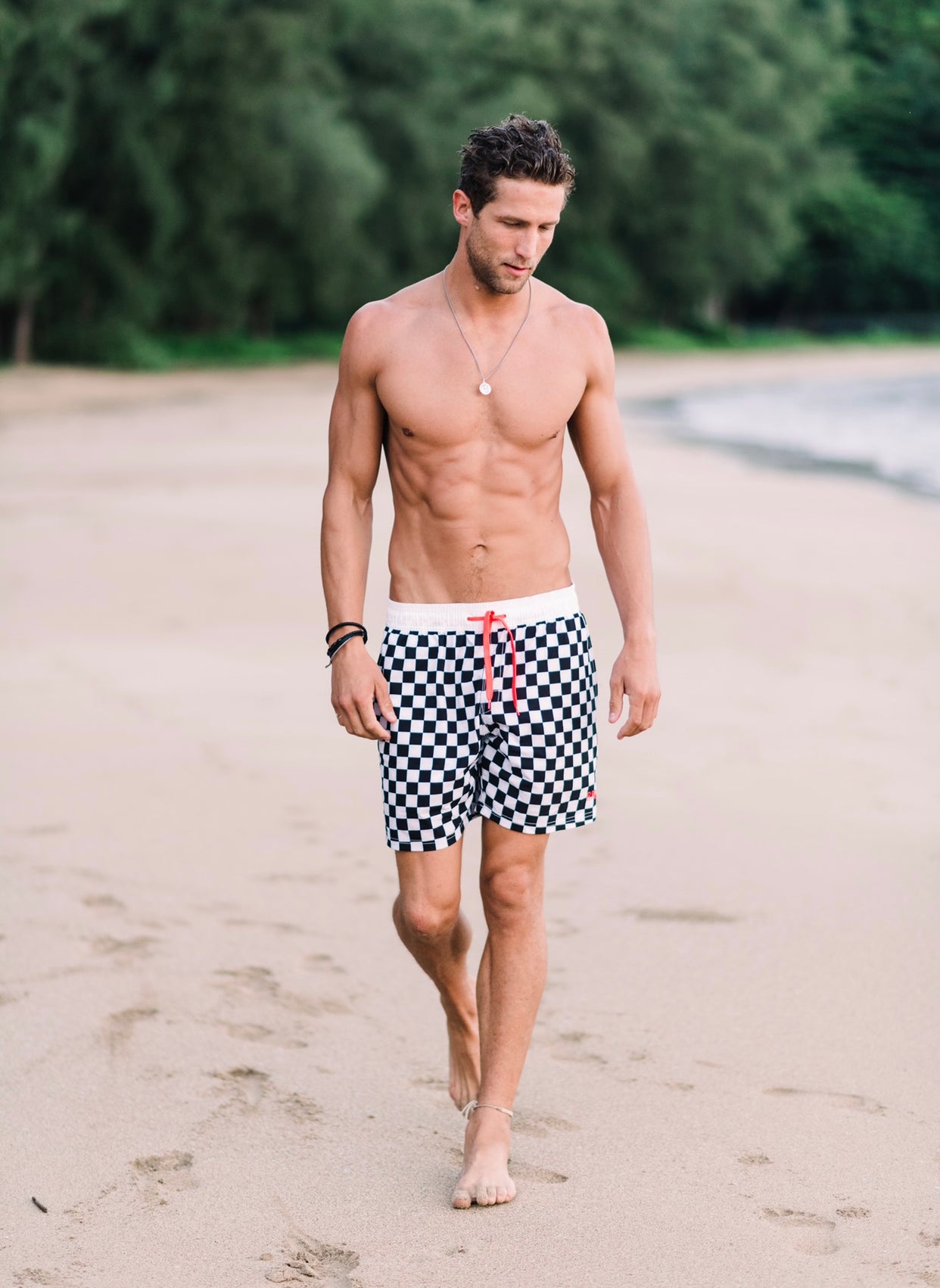Brock & Boston Men's Checkered Swim Trunks - Quick Dry Beach Shorts for Swimming & Surfing - $24 | Perfect for Pool Parties, Vacation & Summer Outdoor Activities