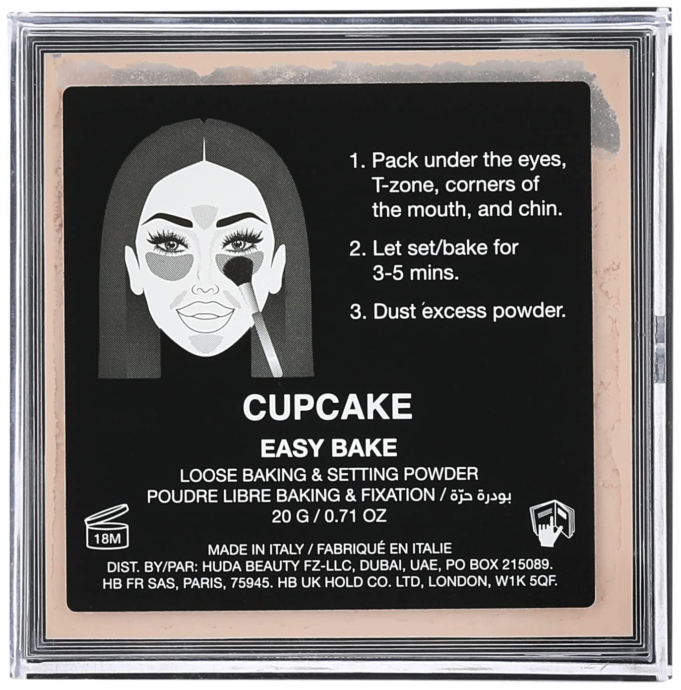 HUDA BEAUTY Easy Bake Loose Baking & Setting Powder - Translucent Makeup Finishing Powder for Flawless Matte Look | Perfect for Baking, Contouring & Oil Control (Cupcake) | Ideal for Daily Makeup & Special Occasions