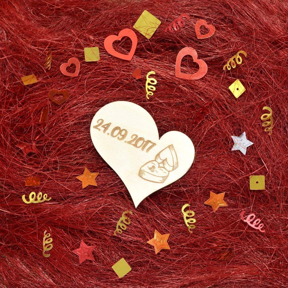 Personalized Wooden Heart Magnet Ornament - Custom Fridge Magnet for Romantic Gifts & Home Decor | Perfect for Anniversaries, Weddings & Couples