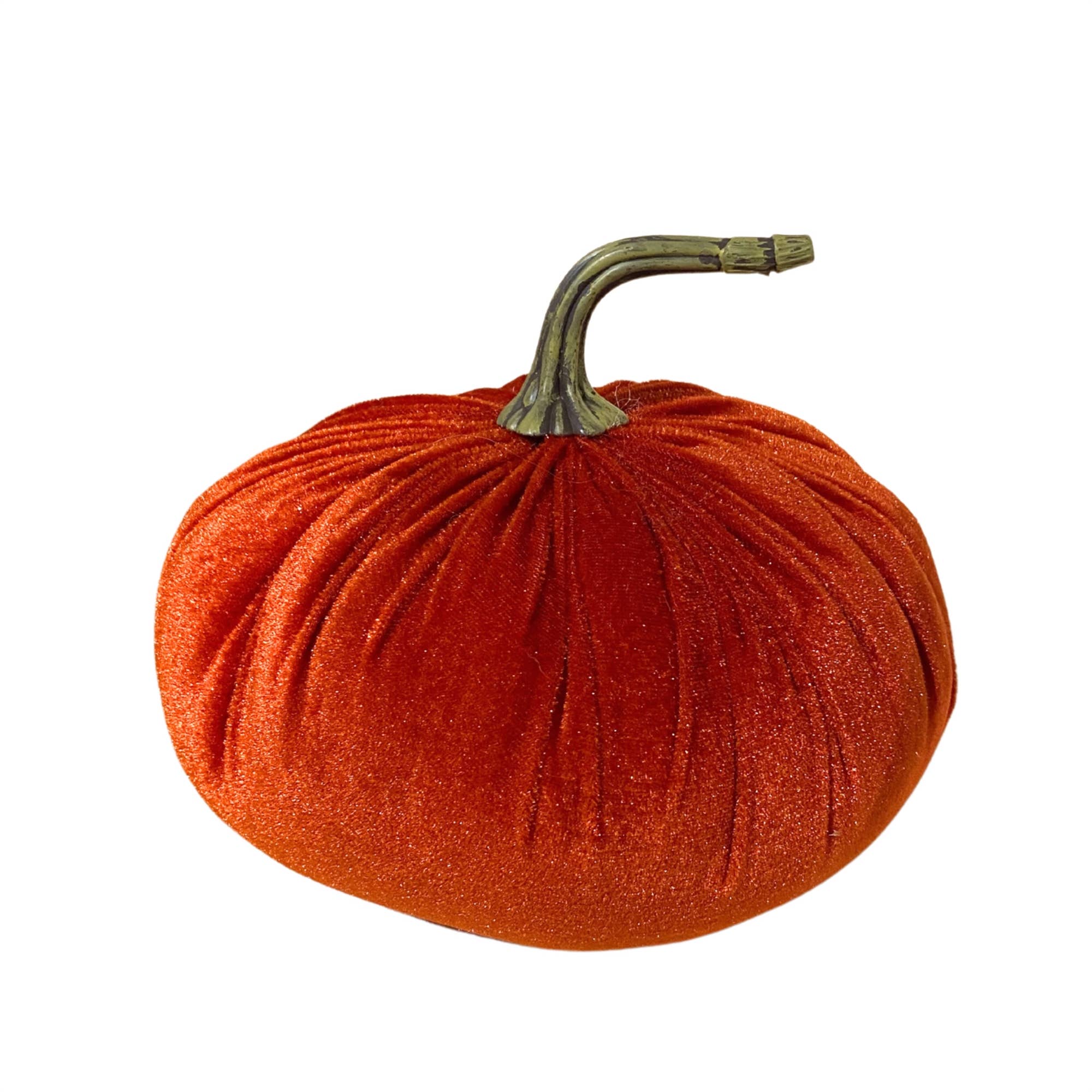 David Christopher's Collection 8''X8''X6'' Fabulous Fall Velvet Pumpkin (Rust) - Decorative Autumn Home Decor for Thanksgiving, Halloween, and Seasonal Table Centerpieces