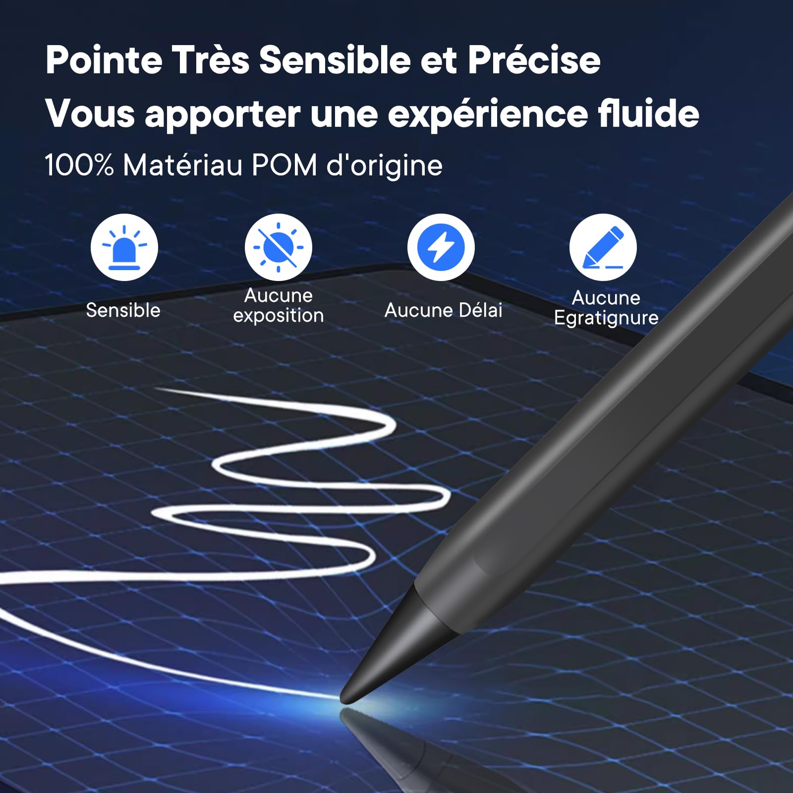 Hommie Stylus Pen for iPad (2018-2023) - Rechargeable Magnetic Apple Pencil with 3 LED Indicators & Palm Rejection - Compatible with iPad 6/7/8/9, Mini 5/6, Air 3/4/5 & Pro 11