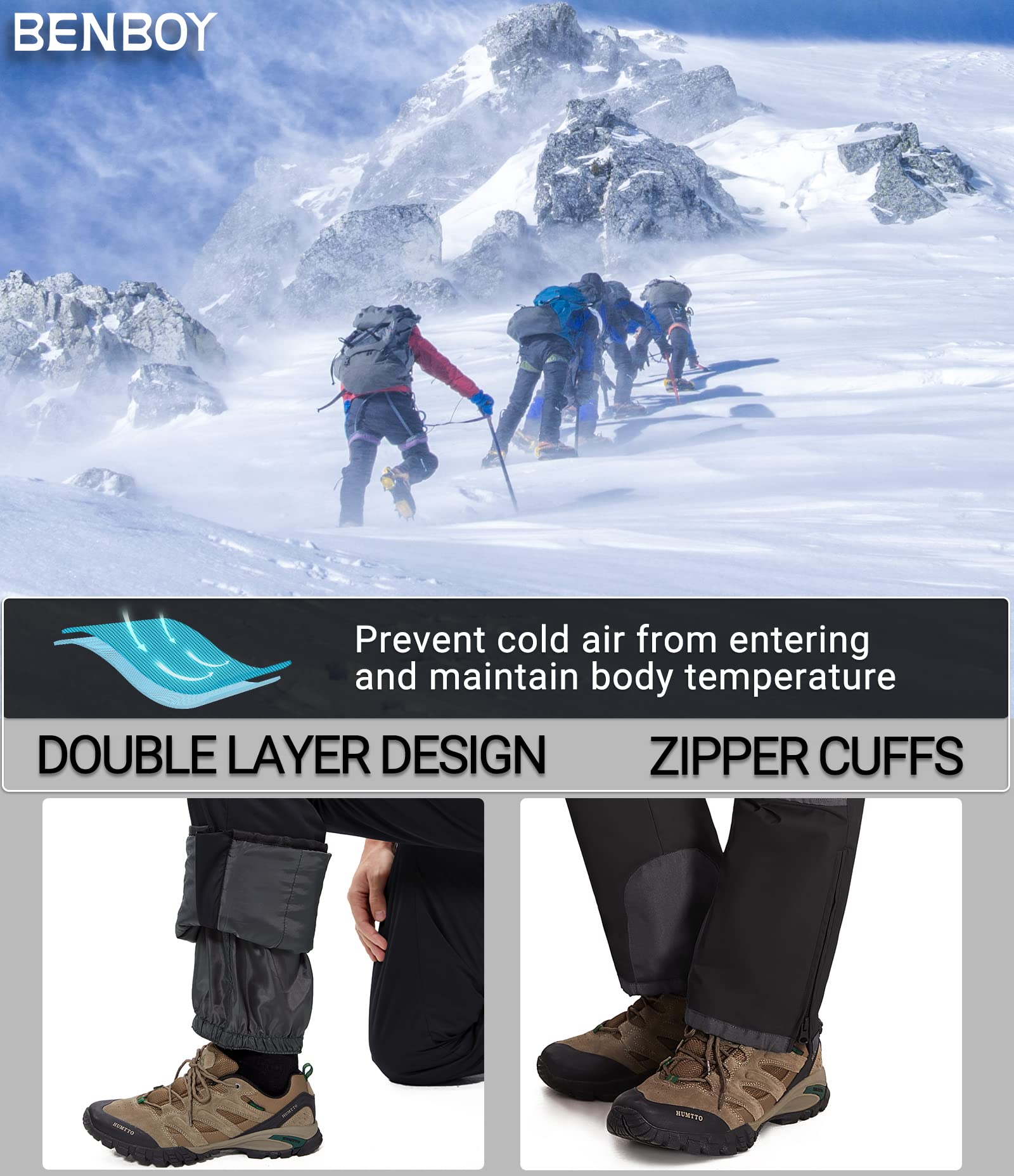 BenBoy Women's Waterproof Insulated Snow Bibs - Windproof Ripstop Ski Overalls for Snowboarding & Winter Sports | Perfect for Skiing, Snowboarding & Cold Weather Adventures
