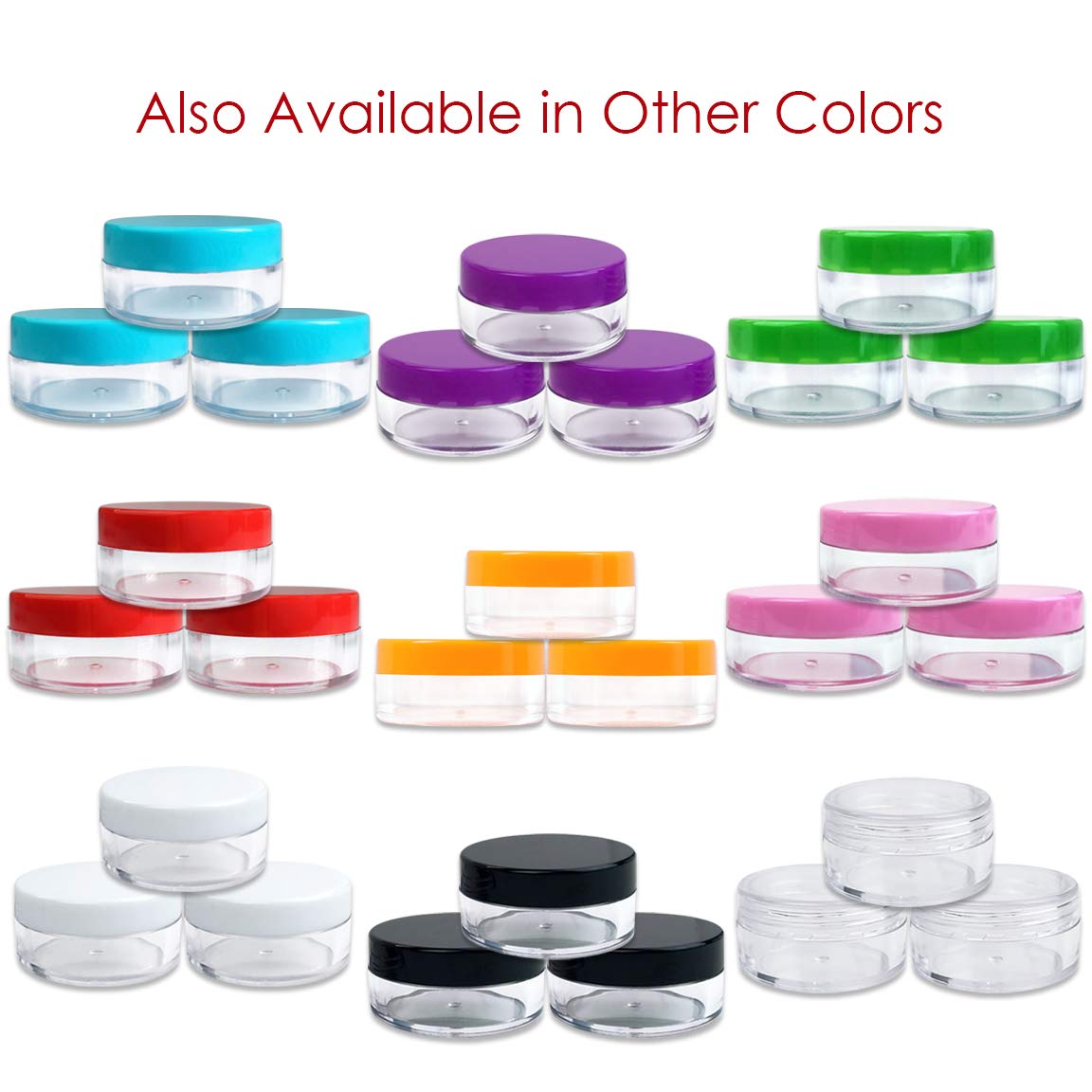 10-Pack Beauticom 10G/10ML Clear Round Plastic Jars with Screw Lids - BPA Free Cosmetic Containers for Makeup, Lotion, Cream & Eyeshadow Samples | Perfect for DIY Beauty Products, Travel Size Toiletries & Small Batch Creations