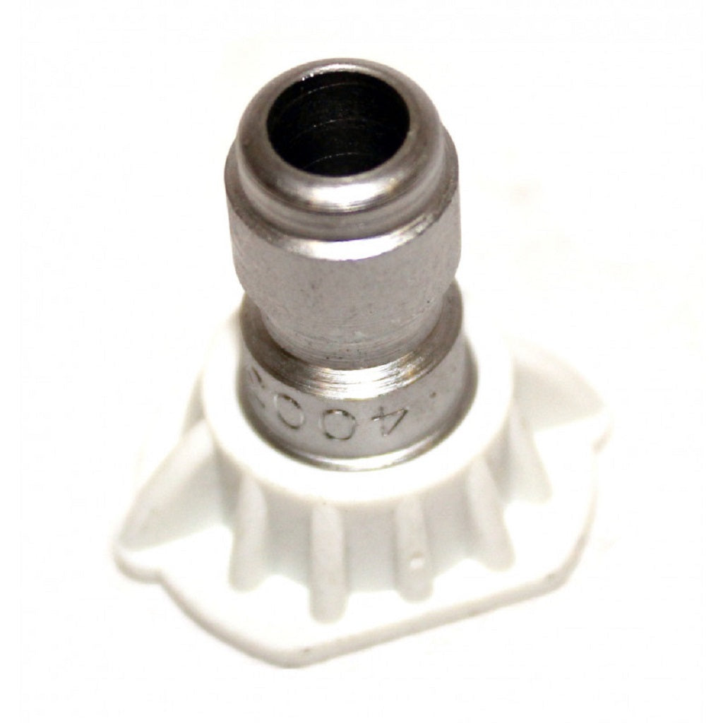 Quick Connect Spray Tip - White 40° Angle Nozzle for Garden Hose, Pressure Washer & Outdoor Cleaning