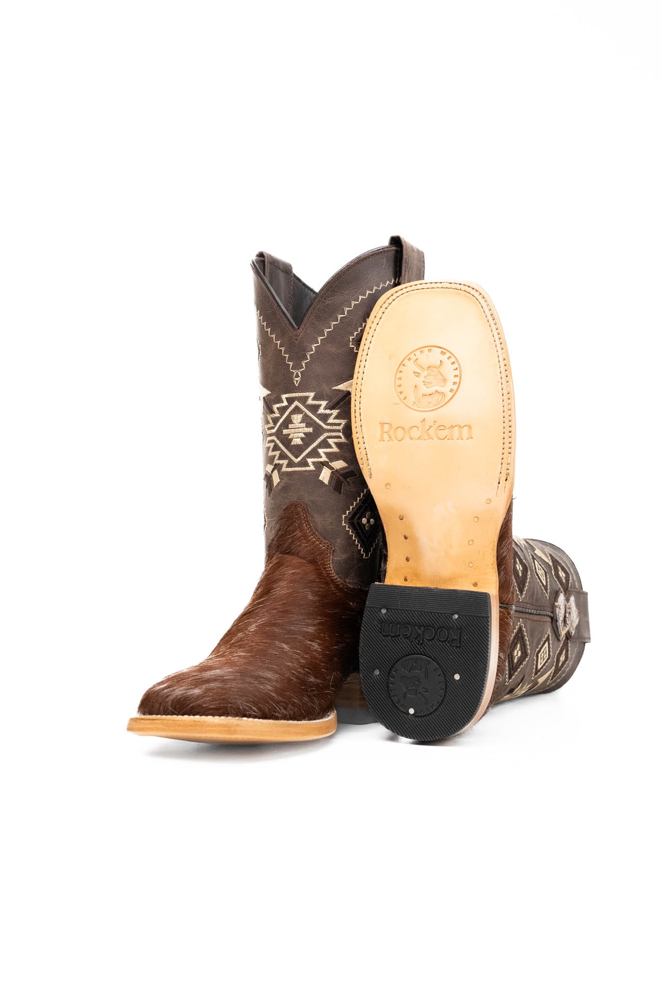 Authentic Men's Cowhide Square Toe Cowboy Boots - Size 6 (Box NM87) - Western Style, Durable & Comfortable for Rodeo, Country Dancing & Outdoor Adventures