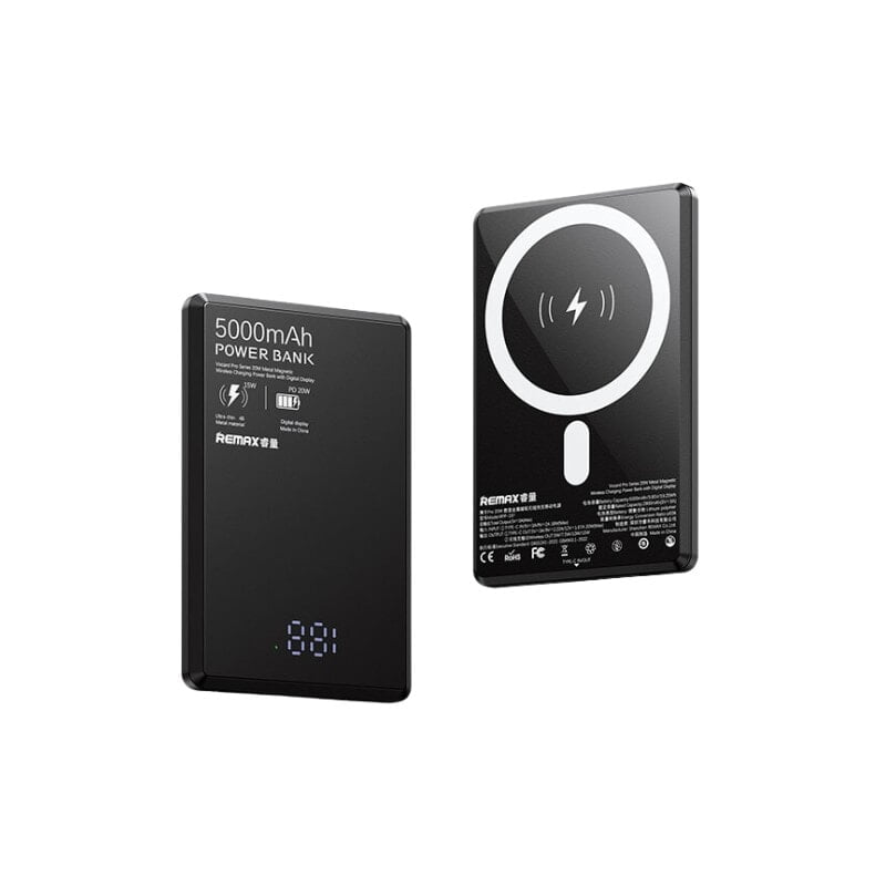 REMAX Slim Card Size 20W MagSafe Magnetic Wireless Power Bank 5000mAh - Portable Charger for iPhone 14/13/12, Samsung Galaxy - Perfect for Travel, Work & Outdoor Adventures