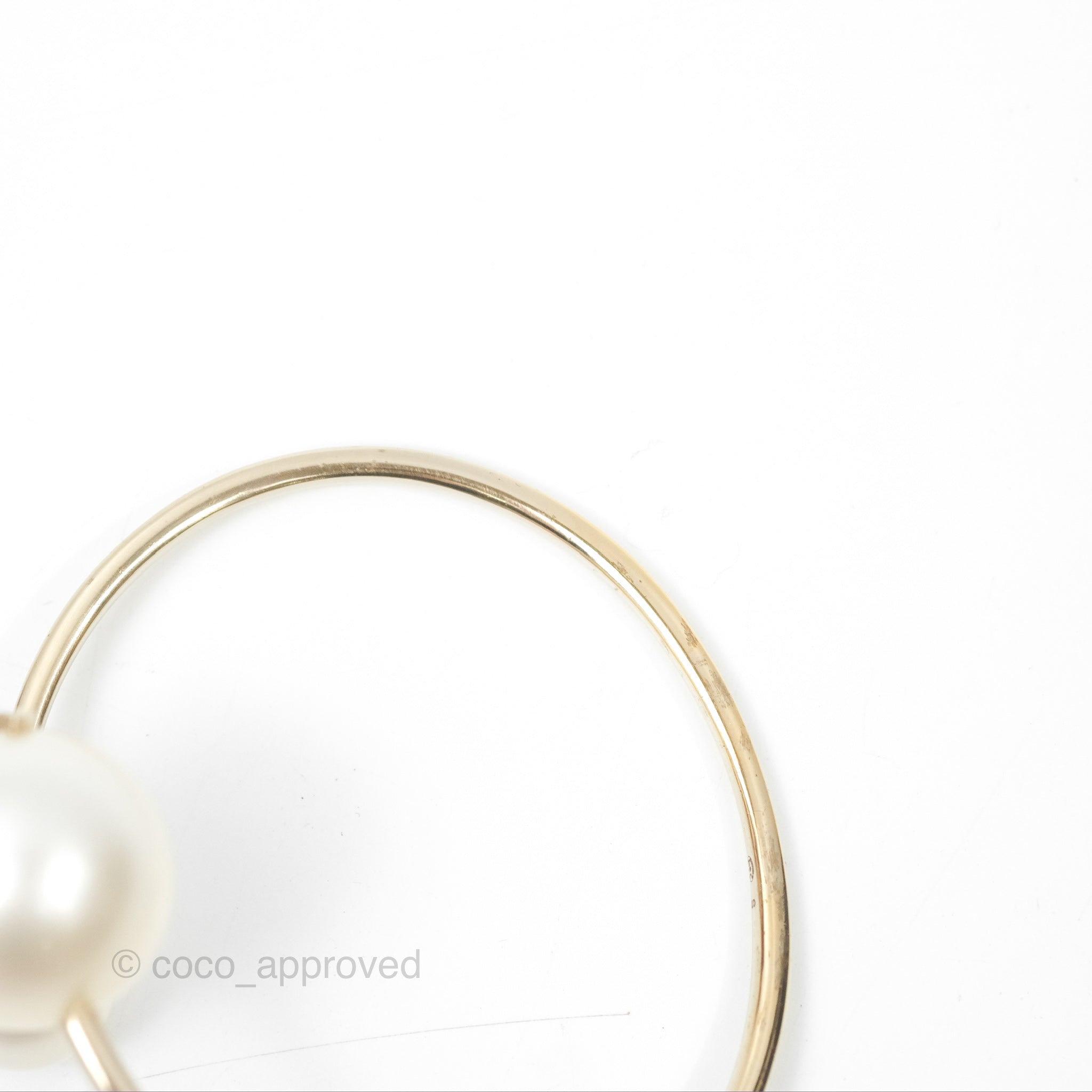 Chanel CC Pearl Bangle Gold Tone Bracelet for Women - Luxury Fashion Jewelry Gift for Anniversary, Birthday & Special Occasions