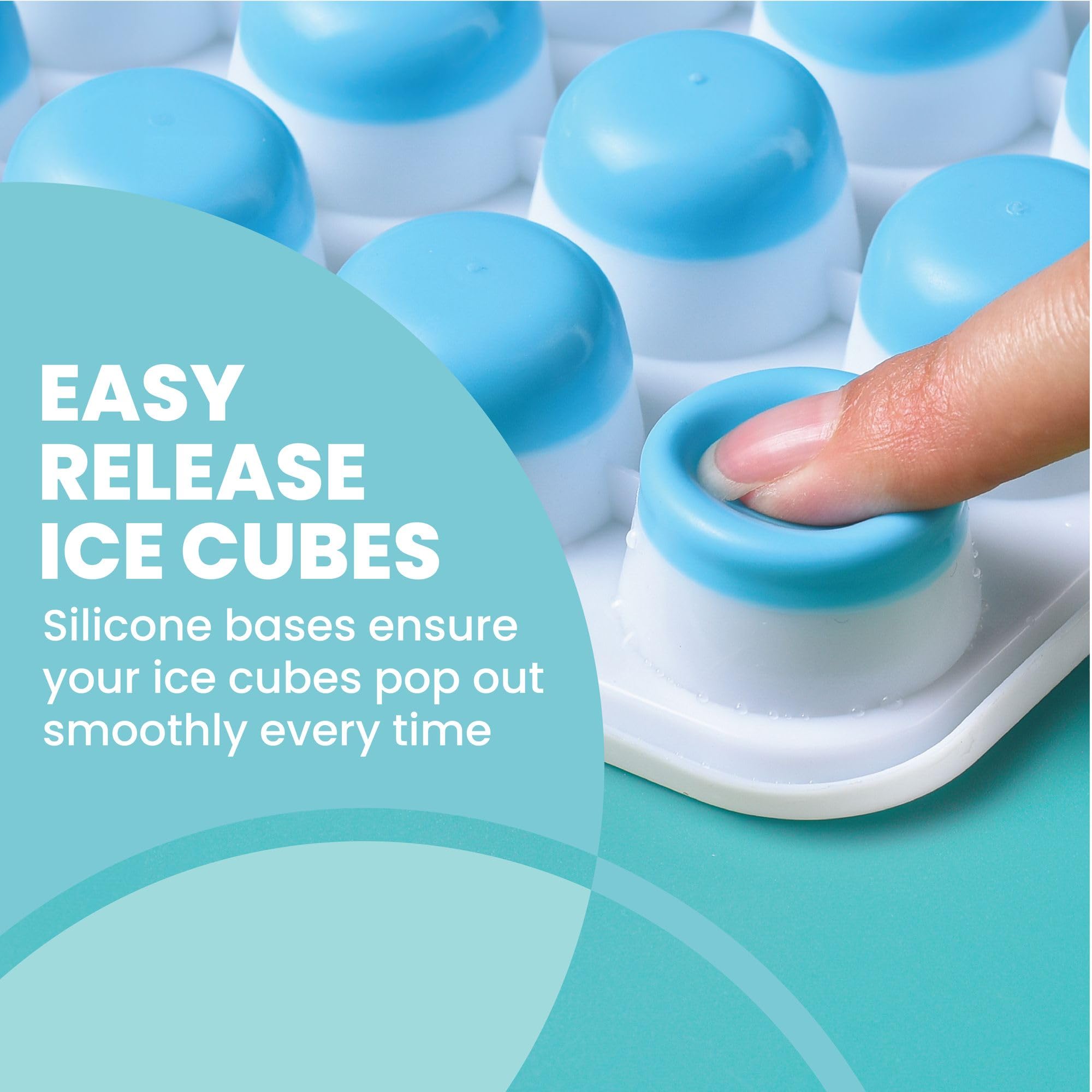 Yoove 4-Pack Silicone Ice Cube Trays with Lids & Storage Bin | BPA-Free Stackable Ice Cube Makers for Freezer | Easy Release Silicone Bottom | Includes Ice Bucket, Scoop & Tongs | Perfect for Cocktails, Iced Coffee & Party Drinks