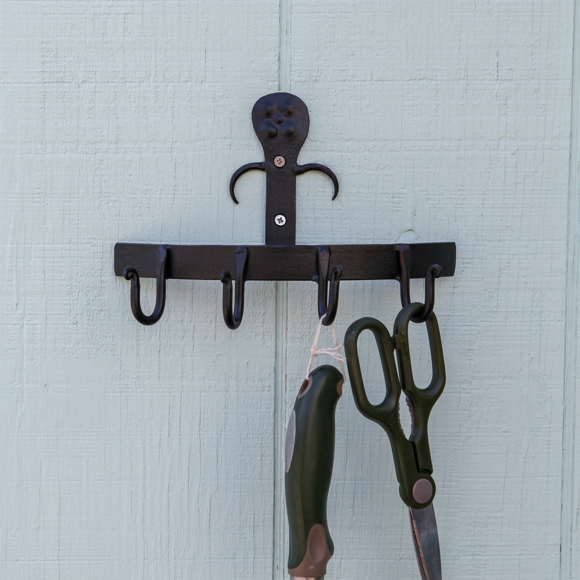 Heavy Duty Garden Tool Brackets - Wall Mount Organizer for Shovels, Rakes & Hoes - Durable Steel Storage Hooks for Garage, Shed & Outdoor Use