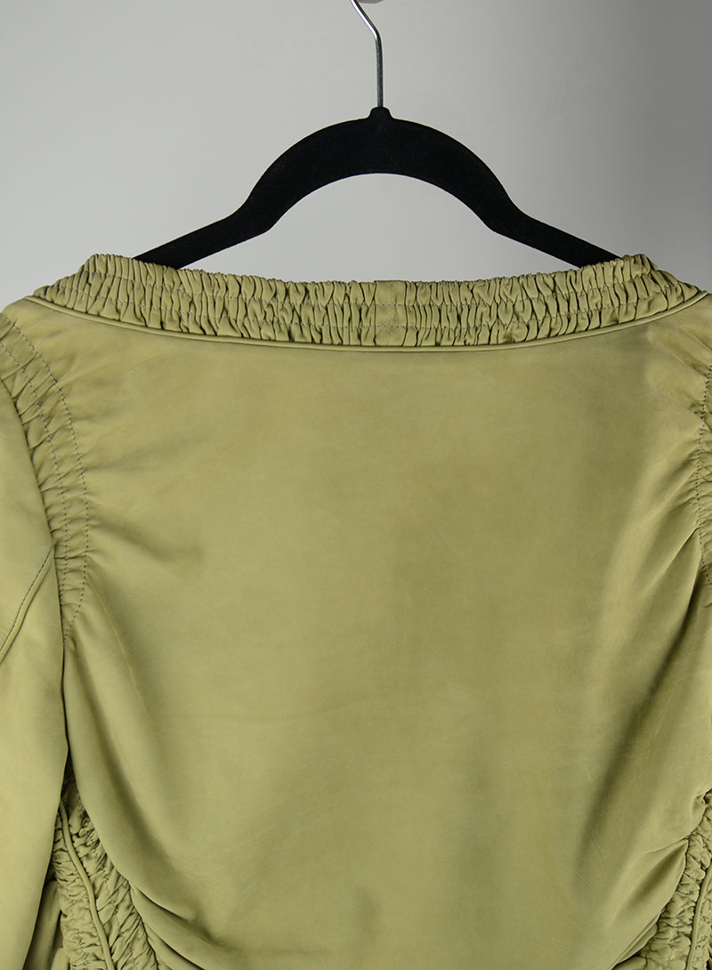Gucci Olive Green Suede Jacket Size 40 | Luxury Women's Outerwear for Fall & Winter Fashion | Perfect for Parties, Dates & Office Wear