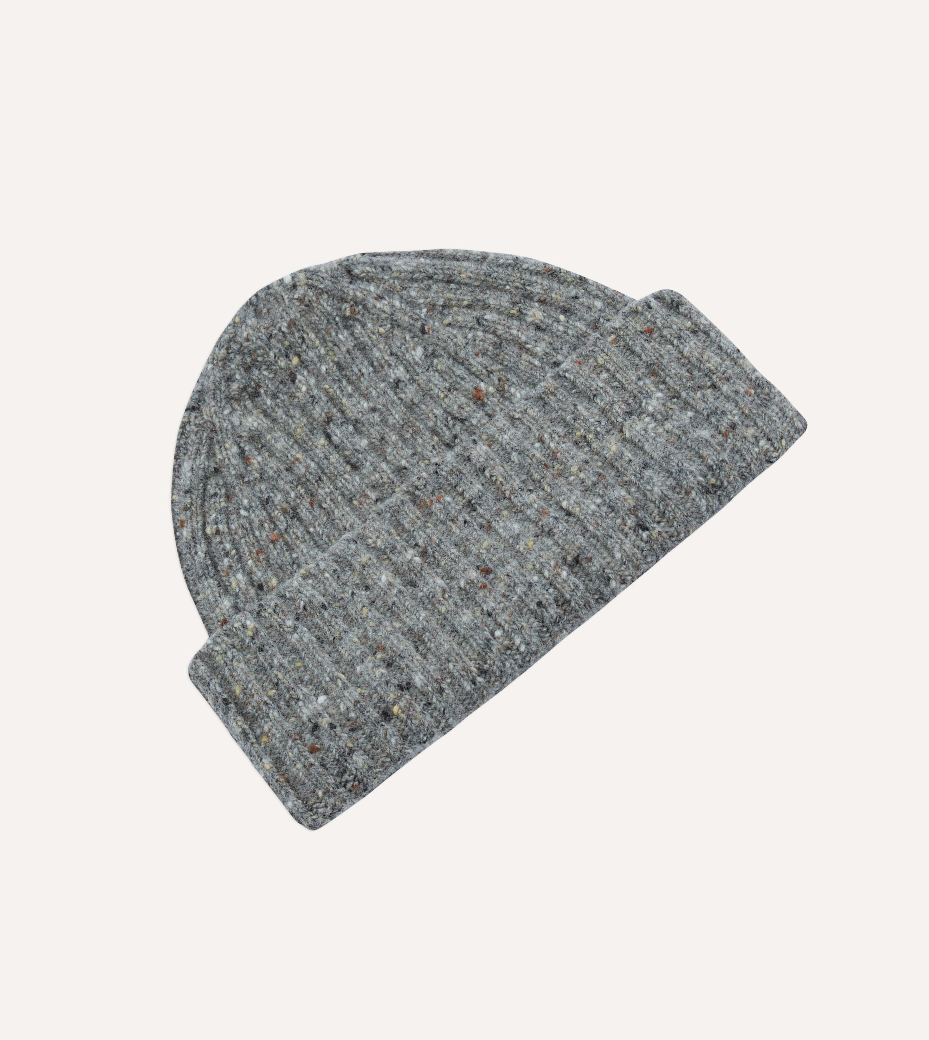 Light Grey Donegal Ribbed Merino Wool Beanie Hat for Men & Women - Warm Winter Knit Cap for Outdoor Activities, Skiing, Hiking, and Cold Weather Fashion