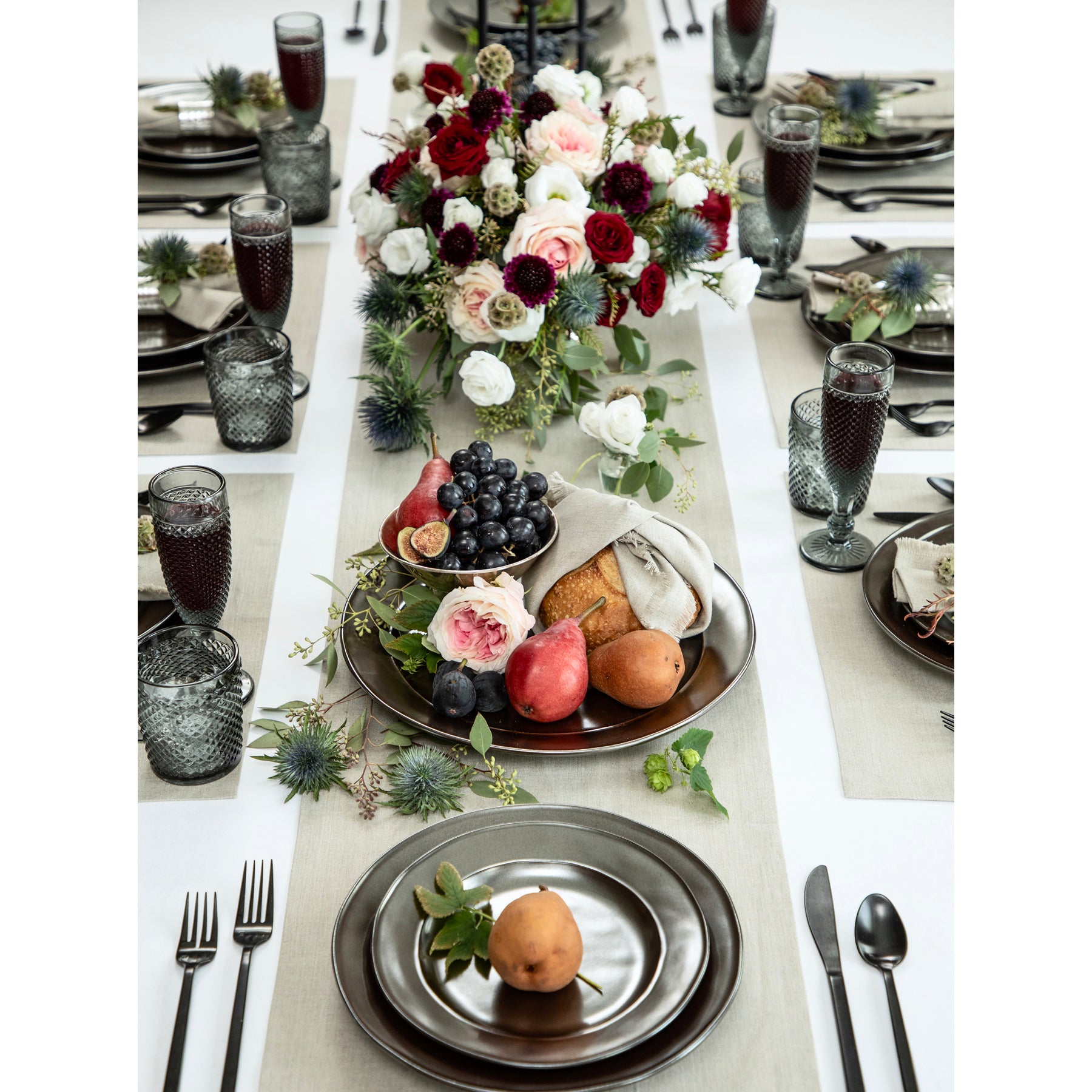 Elegant Diana Medium Weight Table Runner - Perfect for Dining Tables, Weddings, and Holiday Decor - 60-Inch Linen Table Runner for Stylish Home Decor