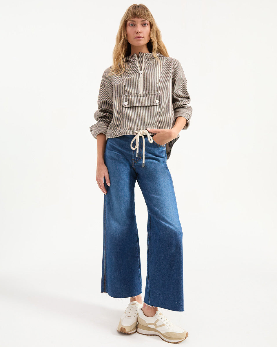 Kaeli Striped Pullover Jacket for Women - Soft Cotton Knit Cardigan Sweater | Cozy Fall & Winter Layering Essential for Casual Outfits, Office Wear and Weekend Lounging