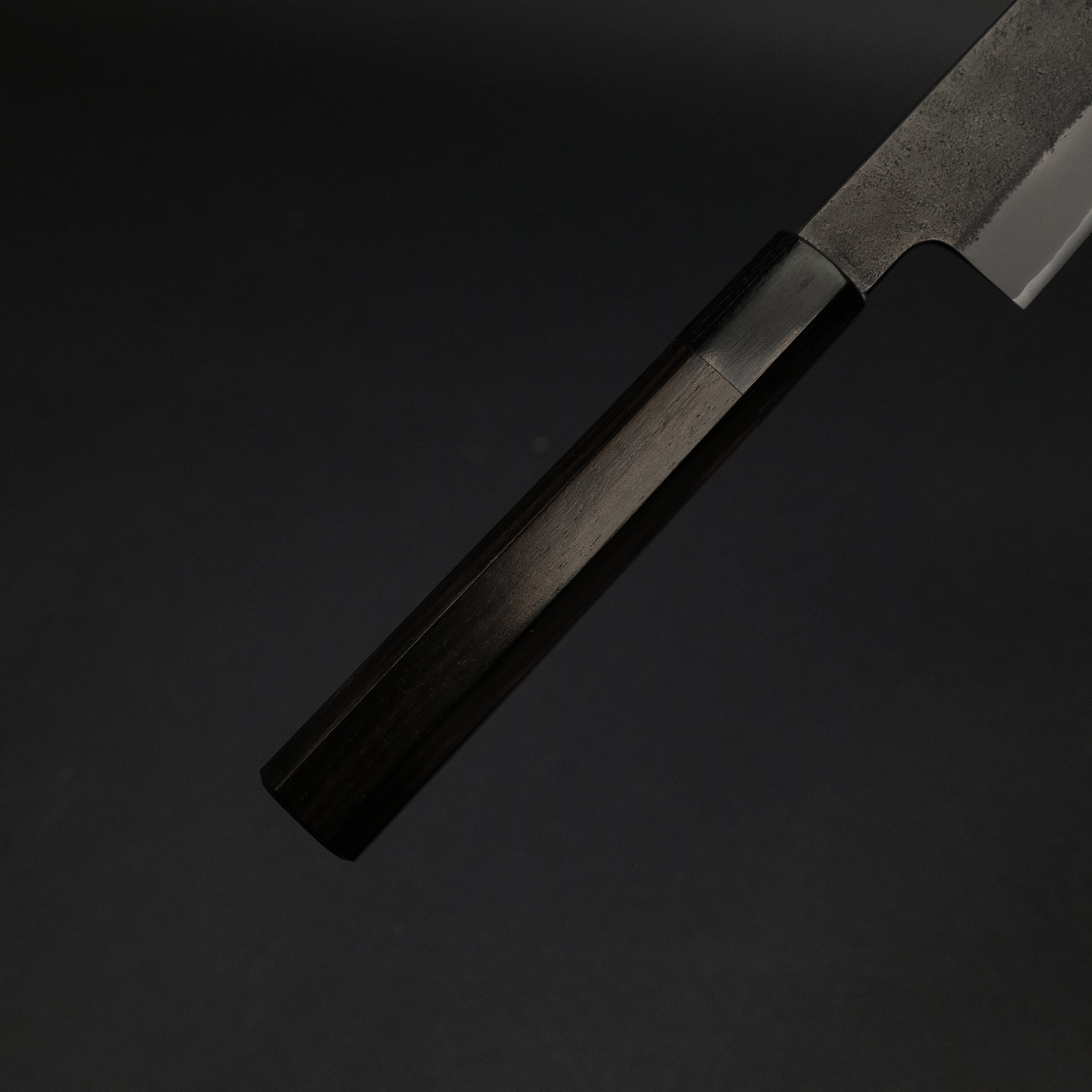 Premium 240mm Sujihiki Japanese Slicing Knife - Mutsumi Blue Super Steel, Kurouchi Nashiji Finish, Ebony Handle - Perfect for Sushi, Sashimi & Meat Carving