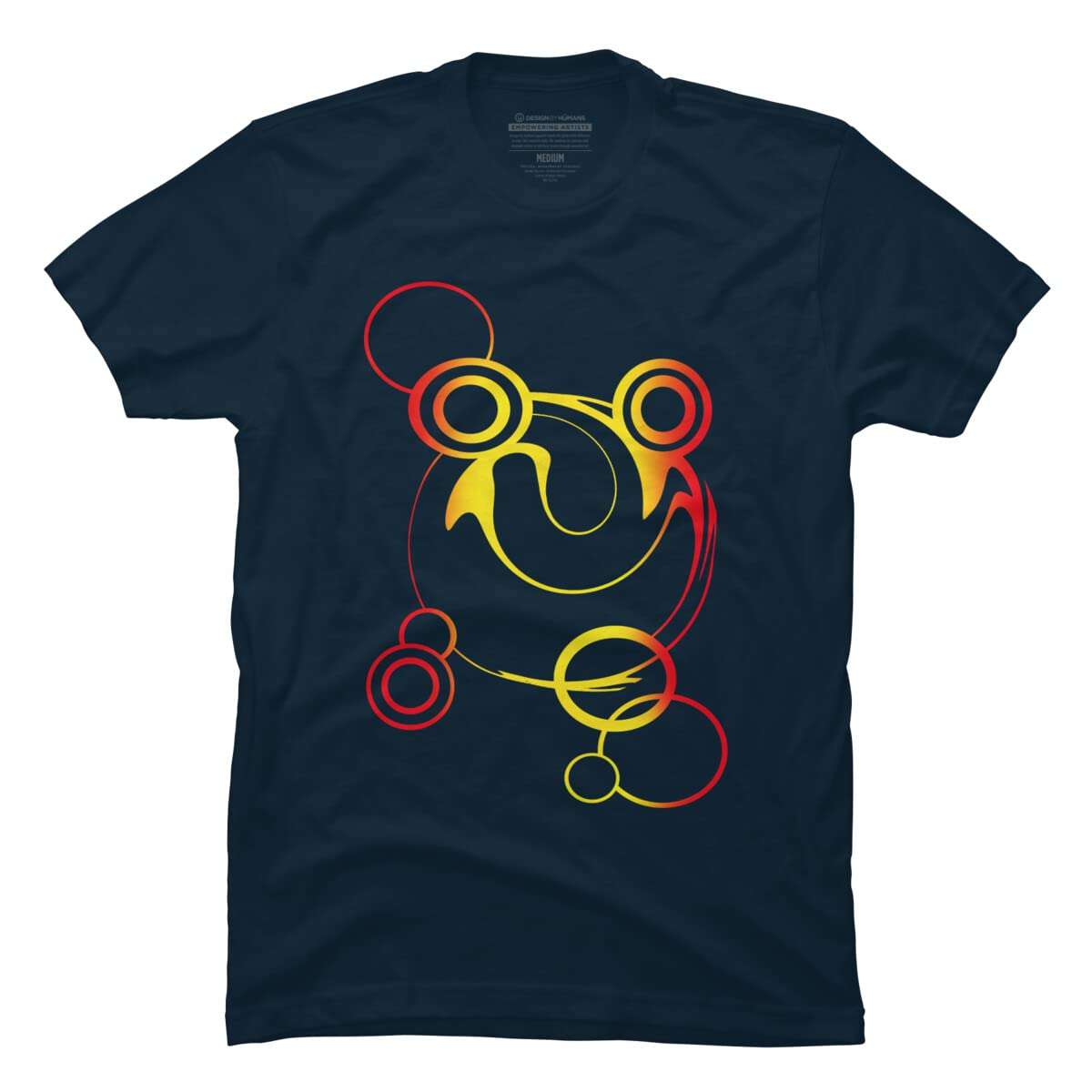 Design By Humans Men's Geo Smile Graphic Tee by Rogez - Soft Cotton Casual T-Shirt for Everyday Wear, Street Style & Gifts