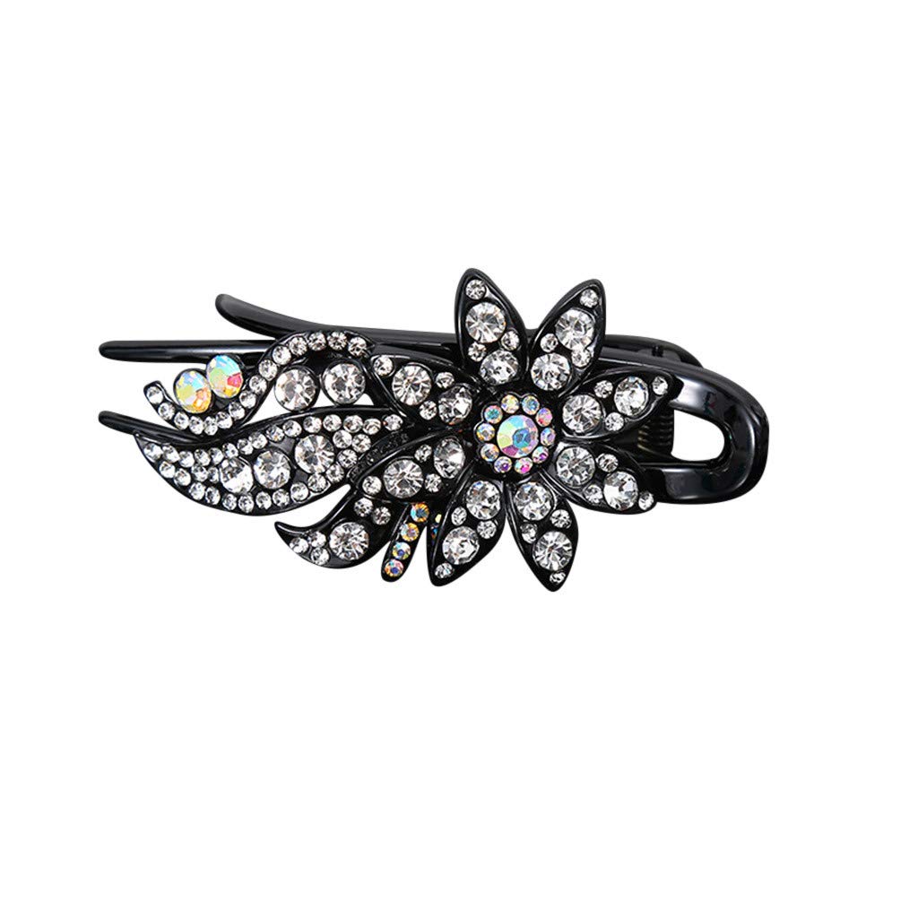Sparkling Rhinestone Flower Hair Clip for Women - Flexible & Durable Hair Accessory, Stylish Dovetail Hairpin for Parties, Weddings & Daily Wear #312